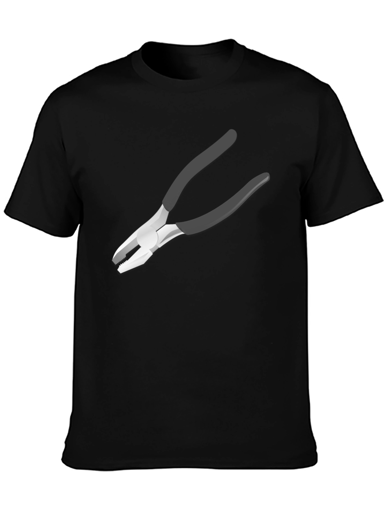 Black Novelty Pliers Graphic Black T-Shirt view 3