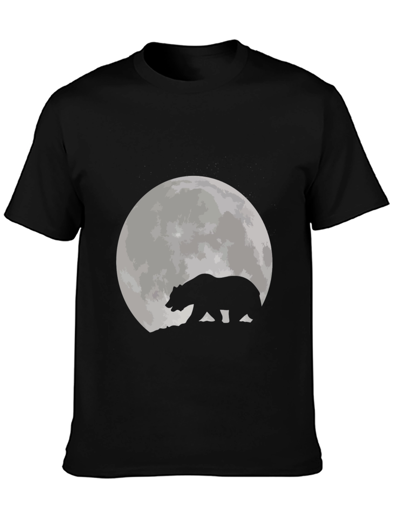 Black Bear Moon Black T-Shirt view 3