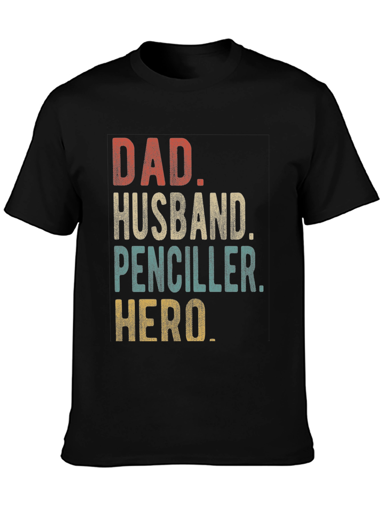 Black Dad Husband Penciller Hero T-Shirt view 3