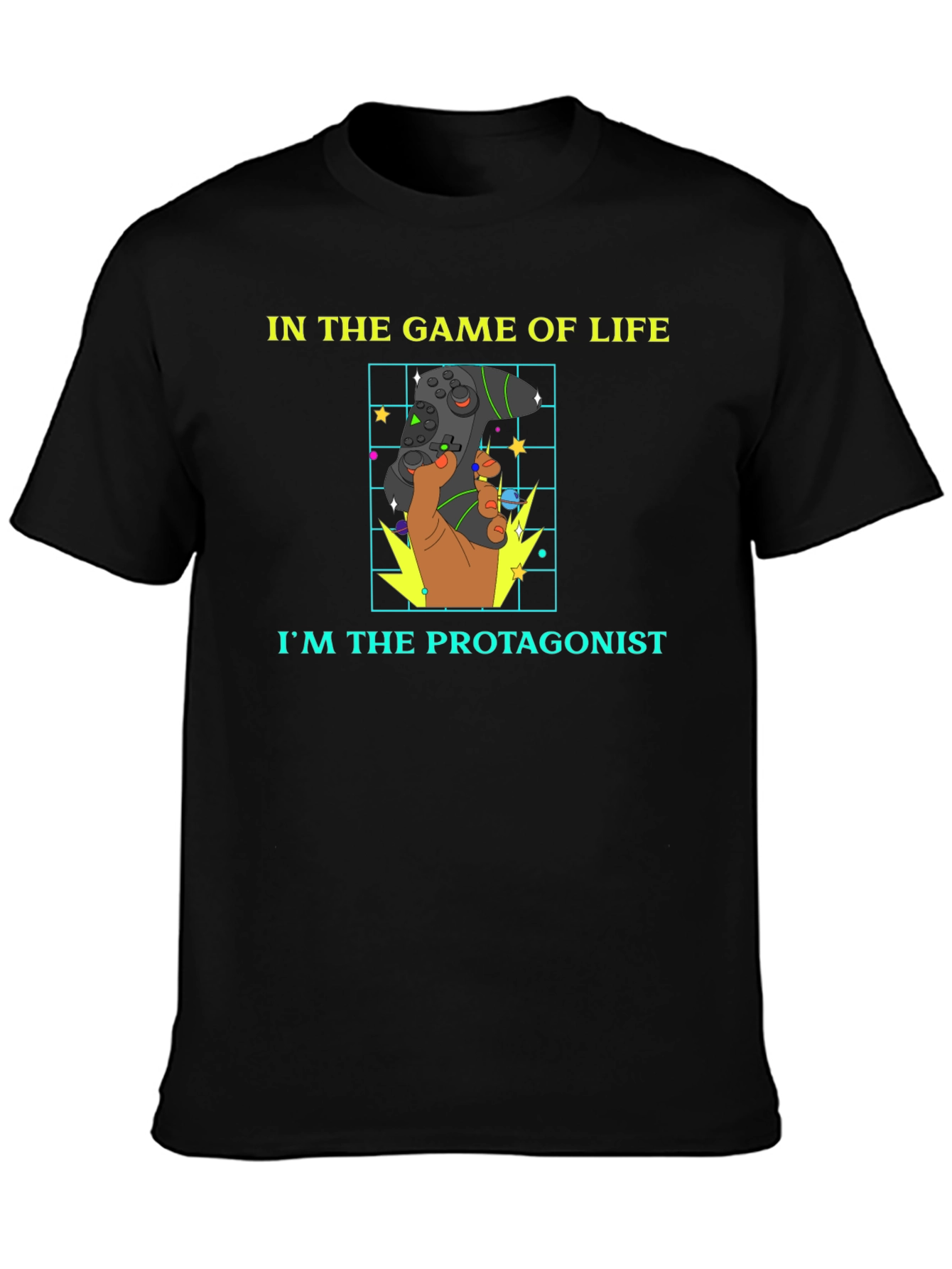 Black Gamer Life Protagonist Graphic T-Shirt view 3