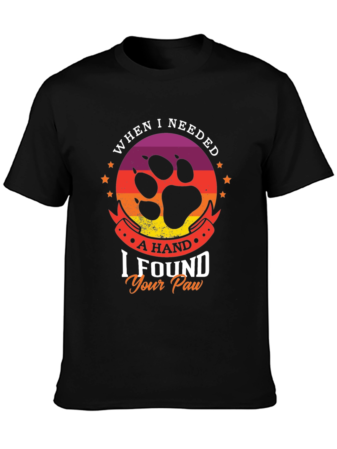 Black Paw Print T-Shirt - Dog Lover Tee view 3