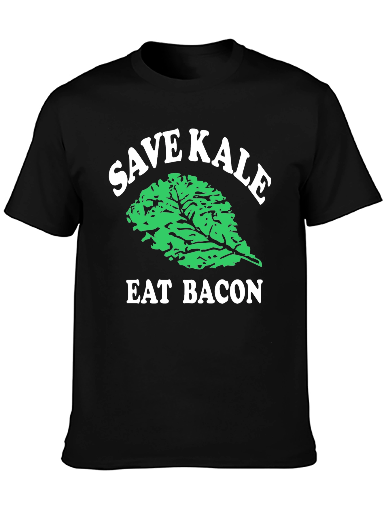 Black Save Kale Eat Bacon Graphic Tee view 3