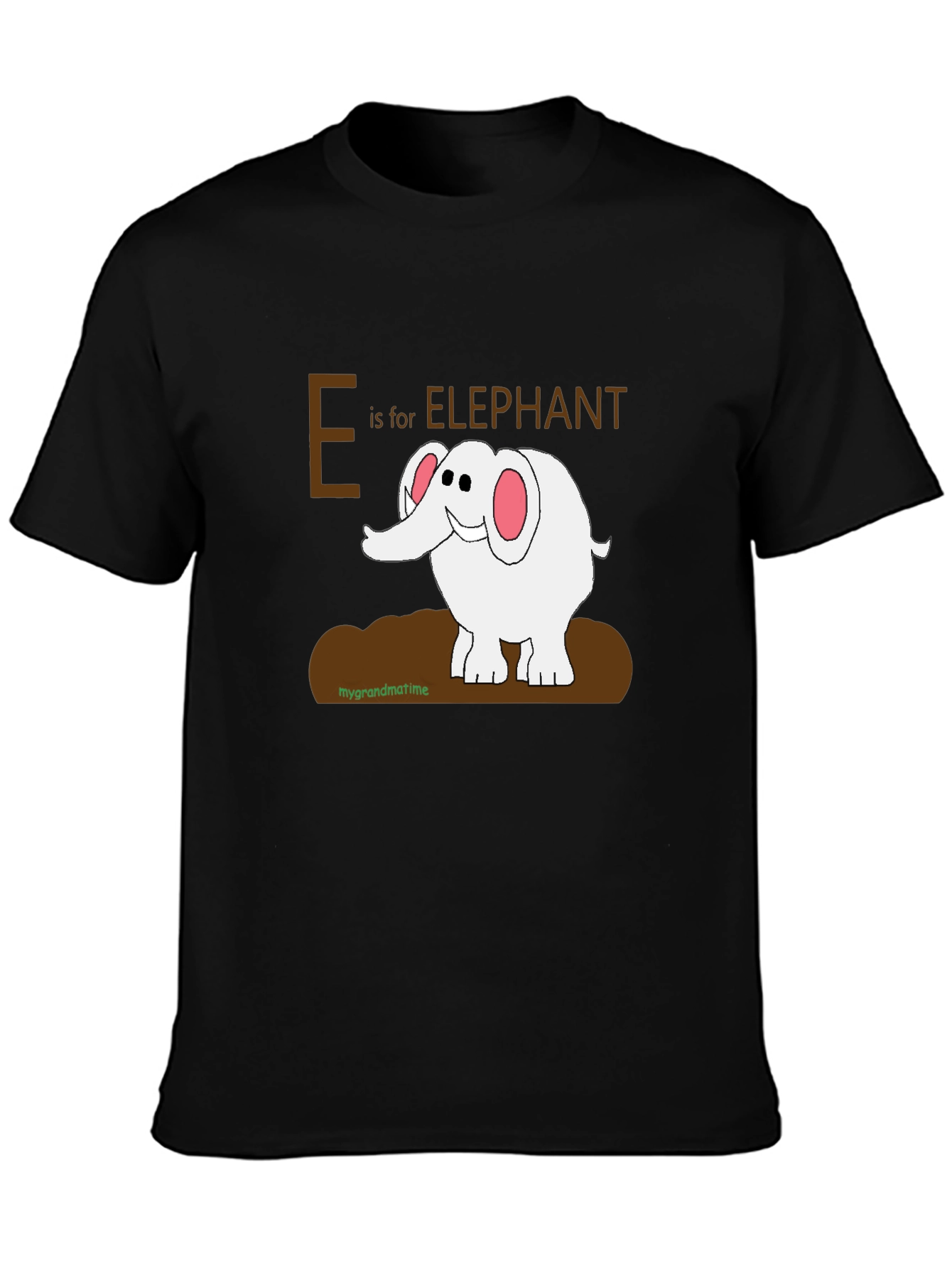 Black E is for Elephant Graphic T-Shirt view 3