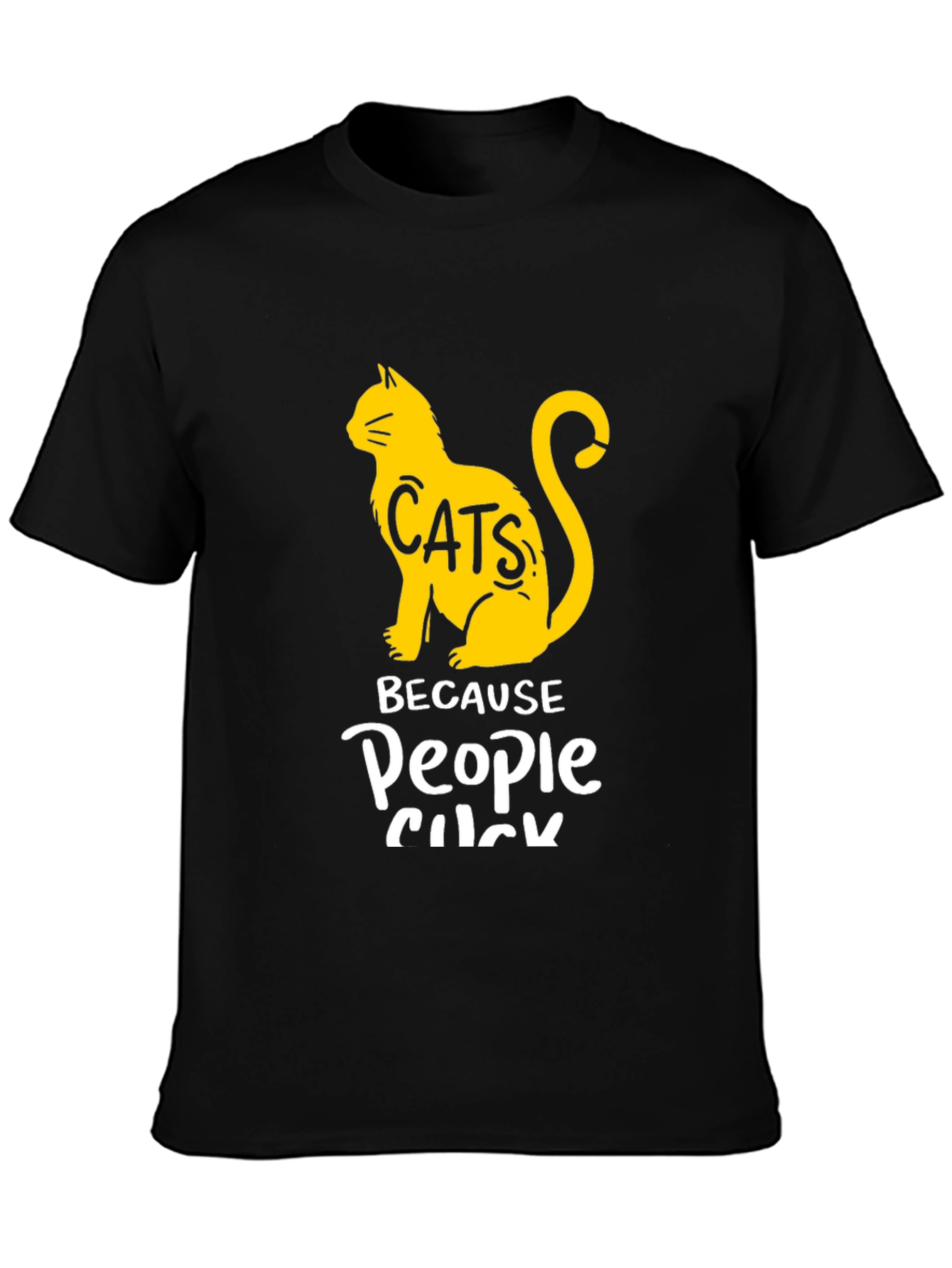 Black Cats Because People Suck Graphic T-Shirt view 3