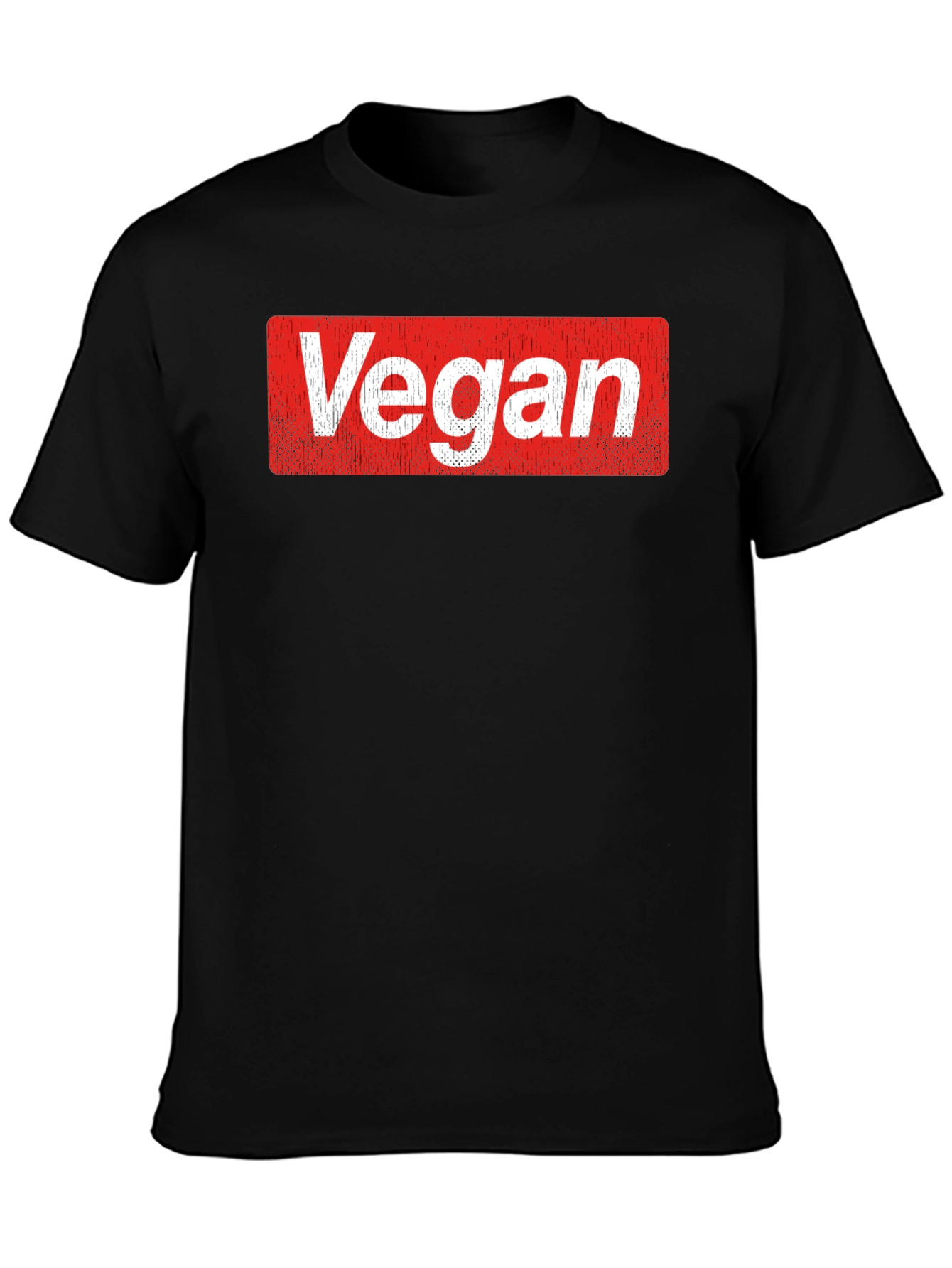 Black Vegan Logo T-Shirt - Soft Cotton Blend Casual Tee view 3