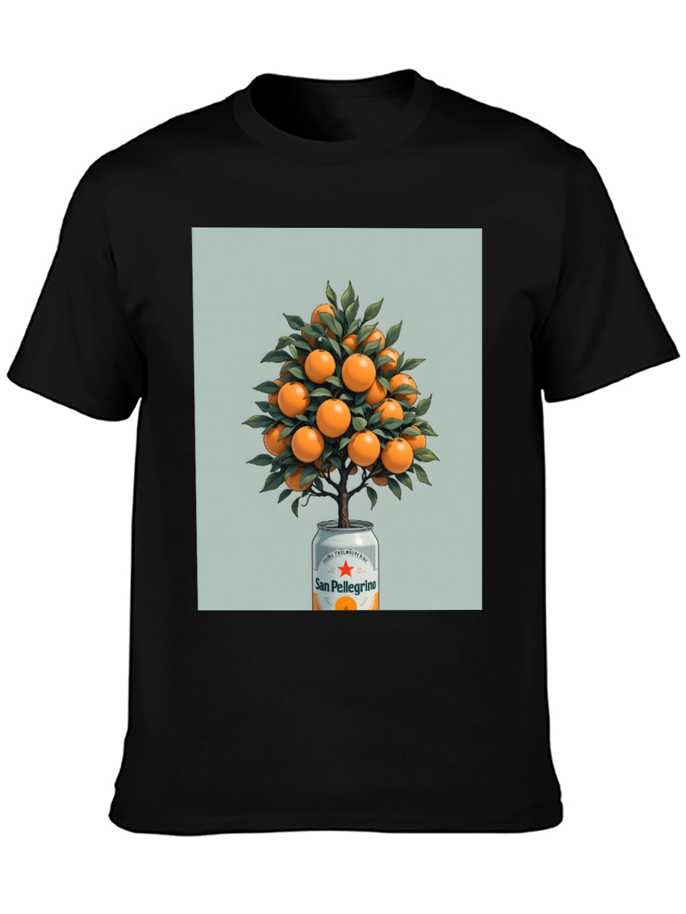 Black San Pellegrino Orange Tree Graphic Tee view 3