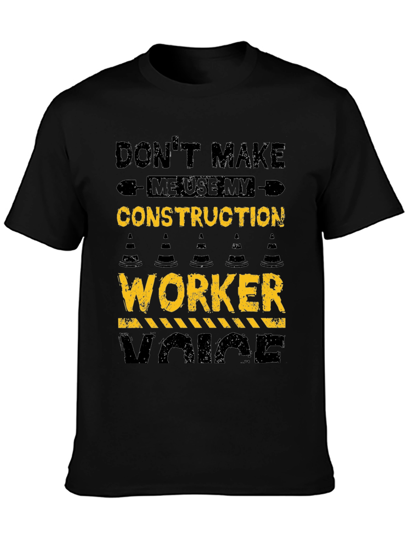 Black Construction Worker Voice T-Shirt view 3