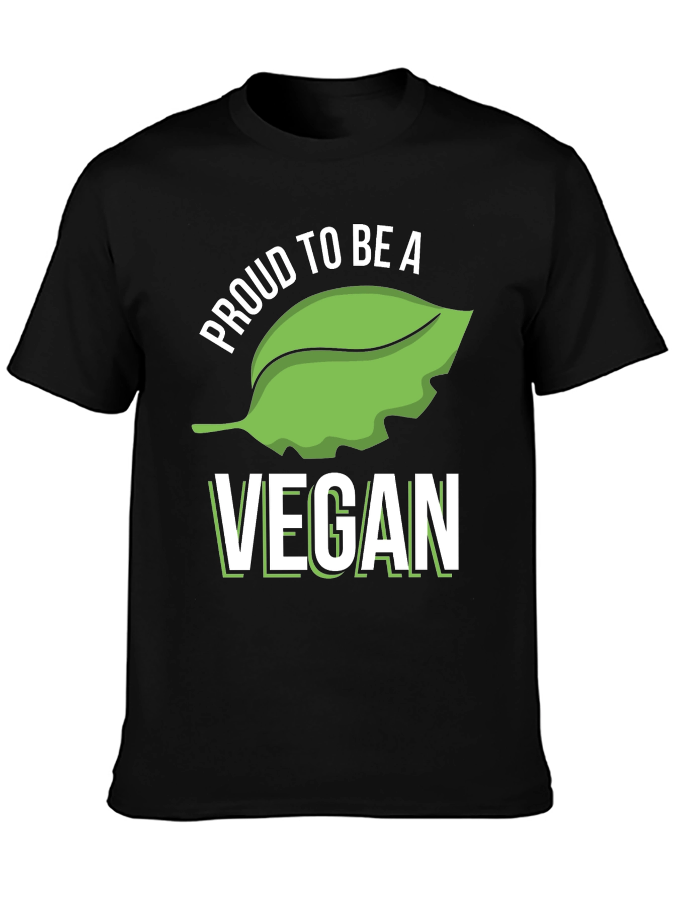 Black Proud Vegan T-Shirt - Black Cotton Blend view 3
