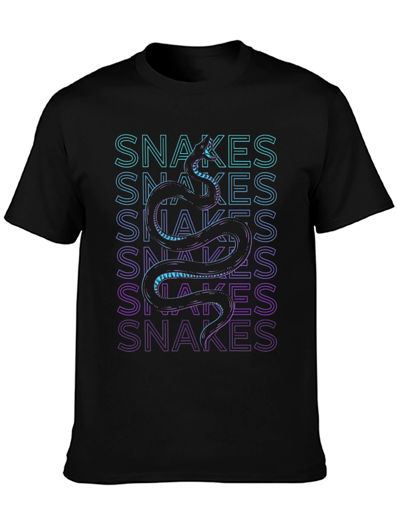 Black Snakes Graphic T-Shirt - Cool Reptile Design view 3