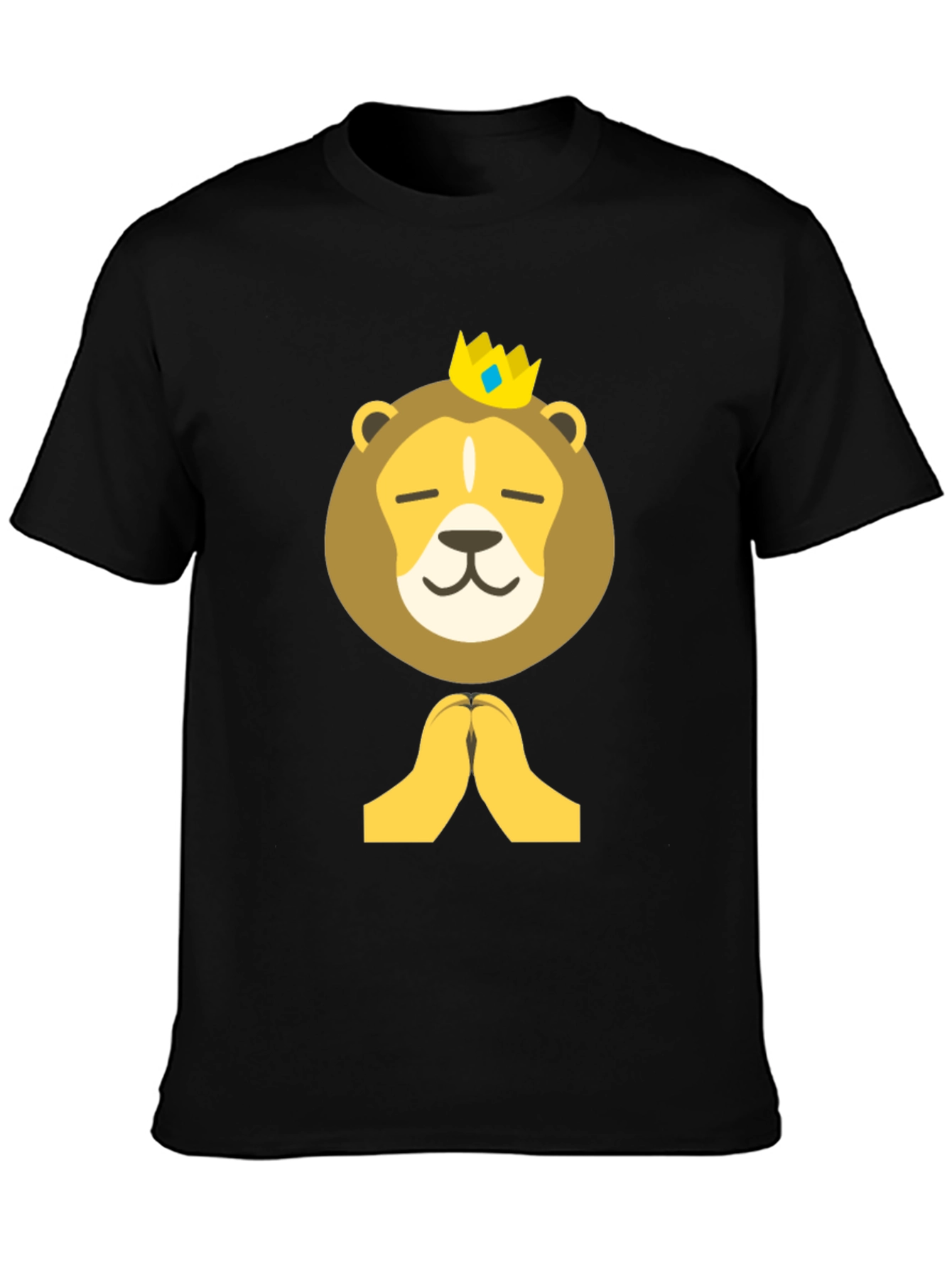 Black Lion King Emoji T-Shirt - Black Cotton Tee view 3