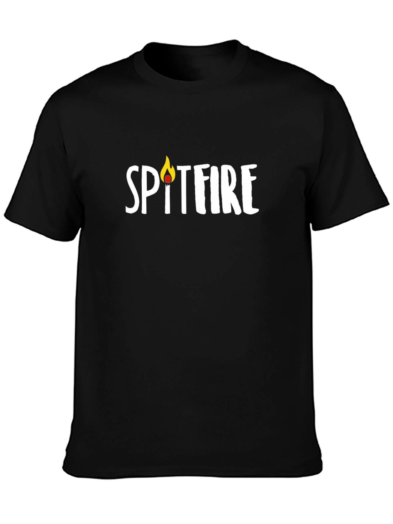 Black Spitfire Graphic Tee - Casual Black T-Shirt view 3