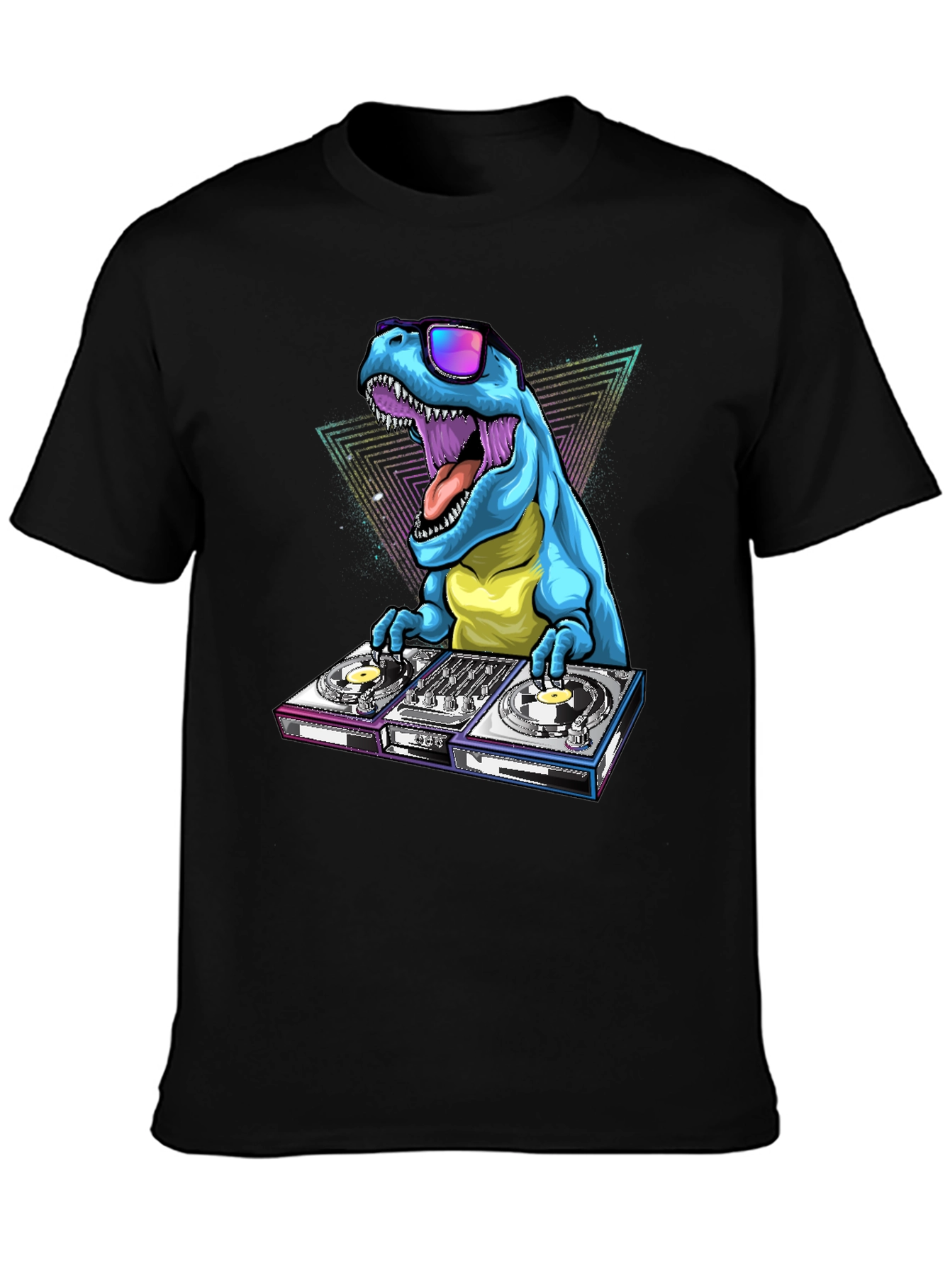 Black DJ Dinosaur Graphic Tee view 3