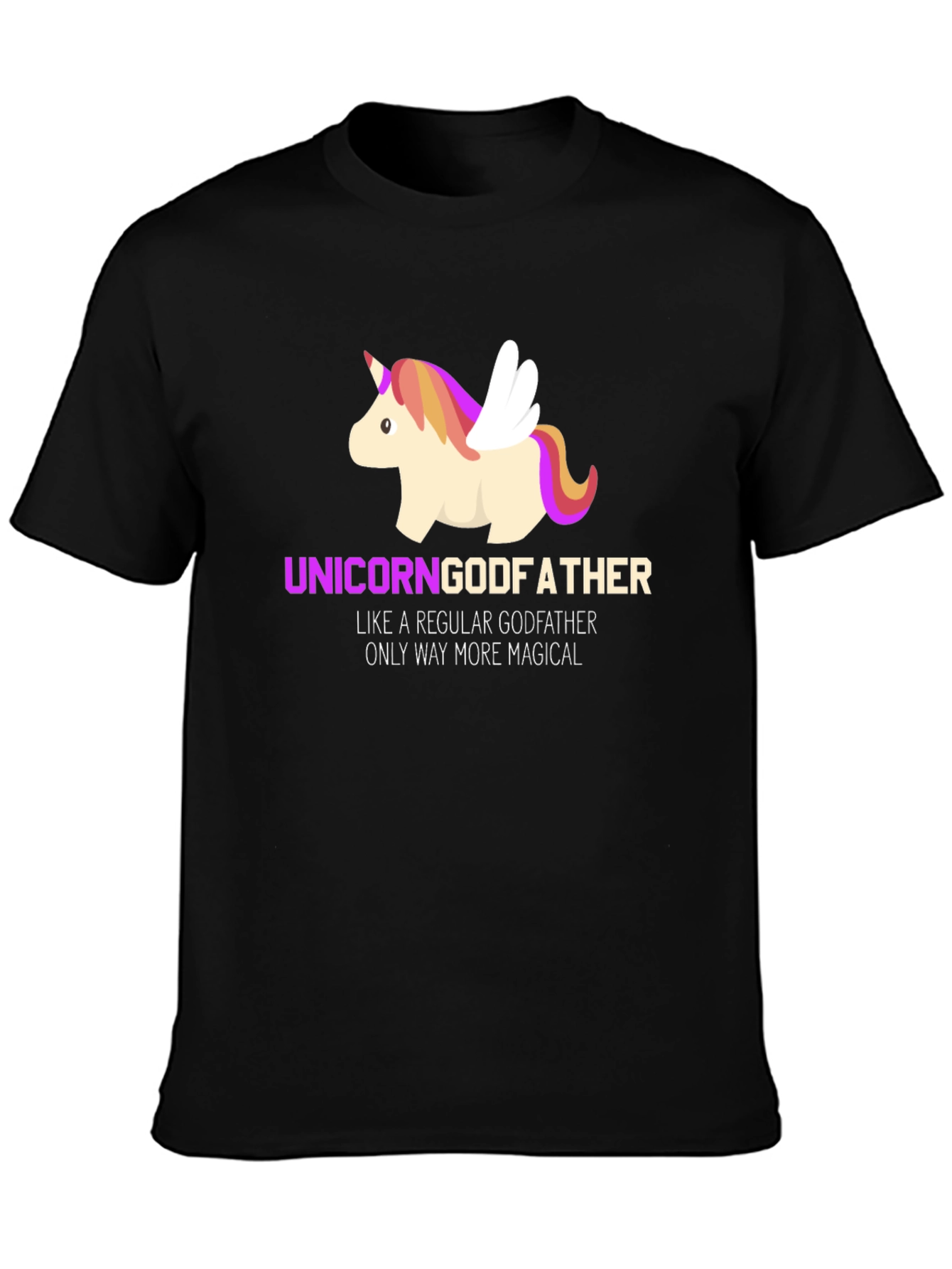Black Unicorn Godfather T-Shirt - Magical Father's Day Gift view 3