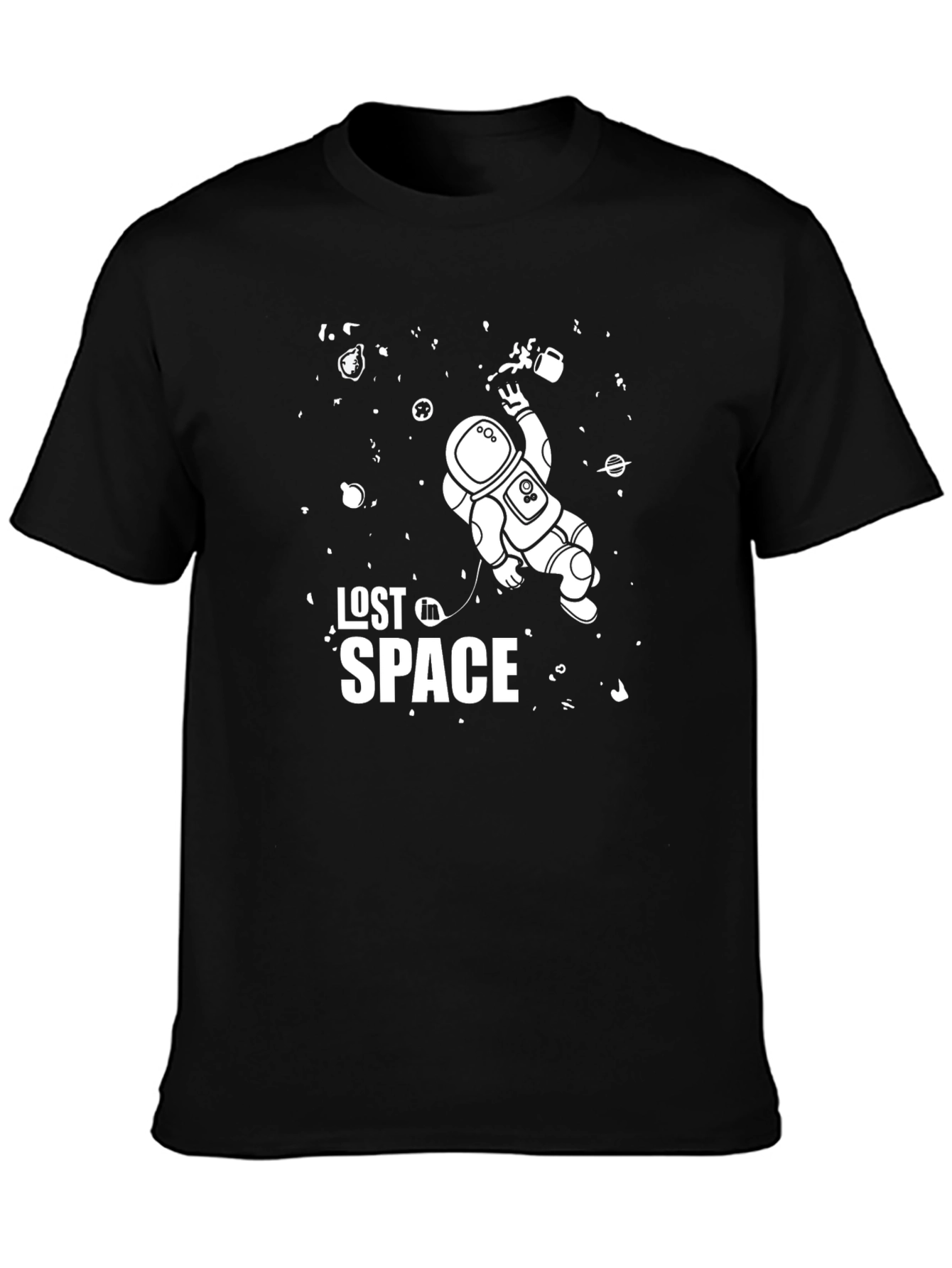 Black Lost in Space Astronaut Graphic Tee view 3