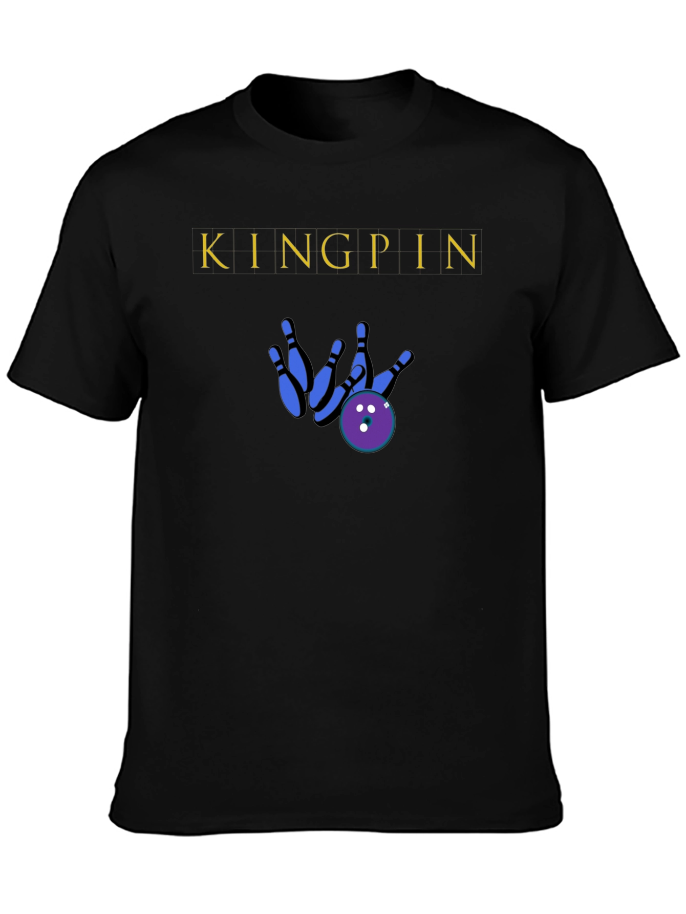 Black Kingpin Bowling Strike Graphic Tee - Soft Cotton Blend view 3