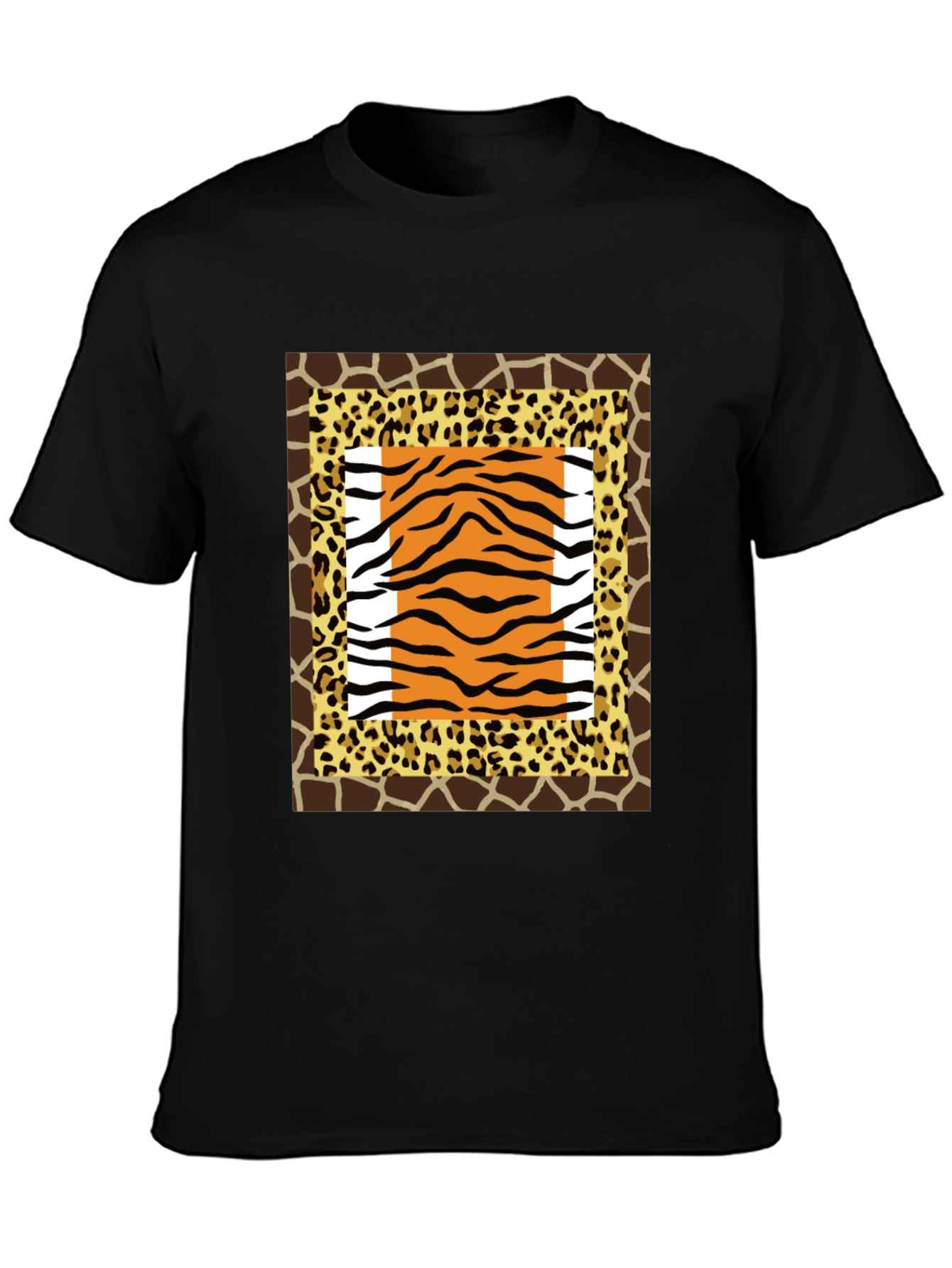 Black Animal Print Graphic Tee - Bold Style view 3