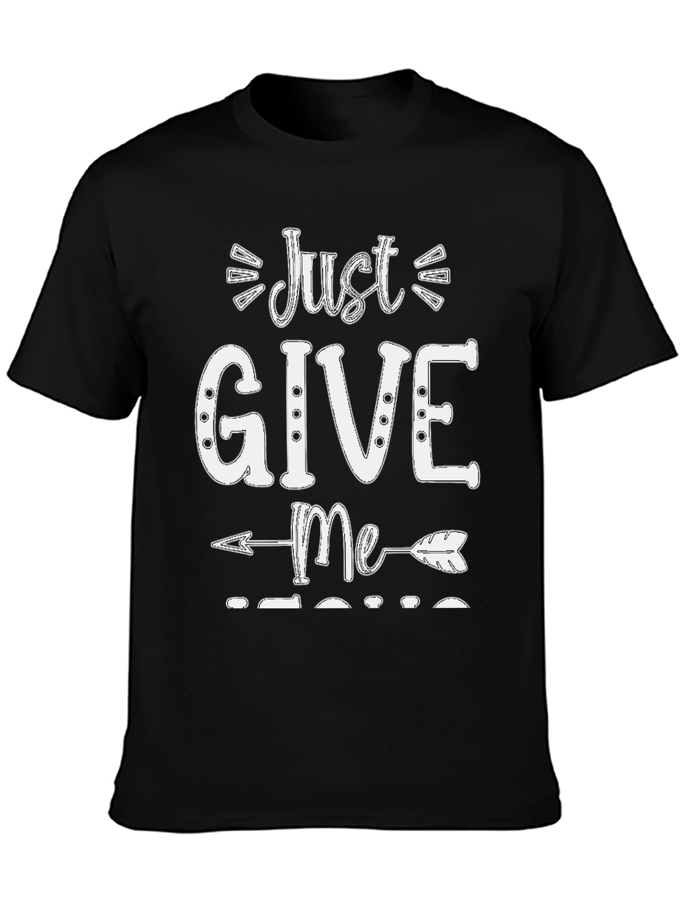 Black Just Give Me Coffee T-Shirt - Trendy Casual Tee view 3