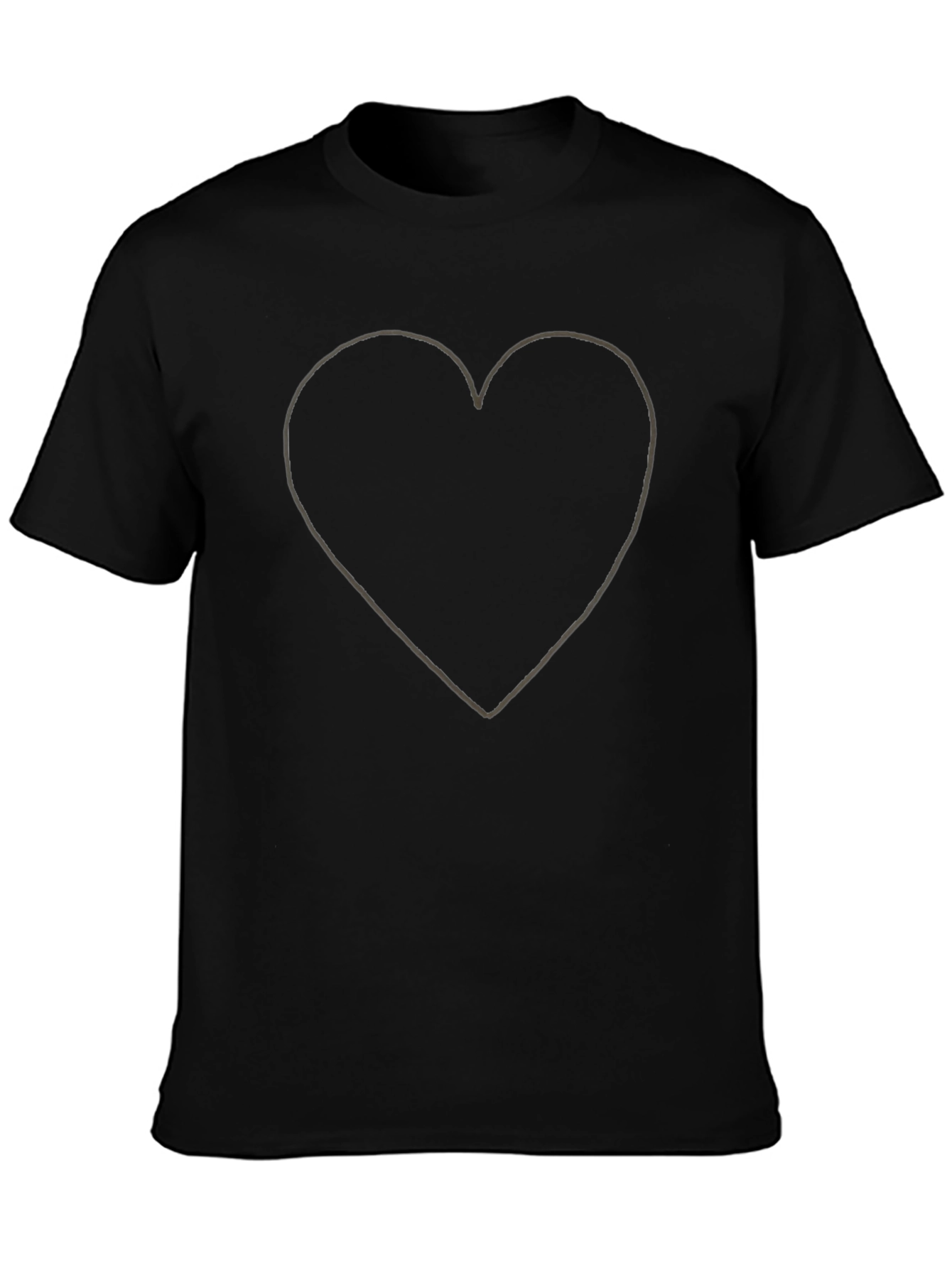 Black Heart Outline Graphic Tee - Black view 3