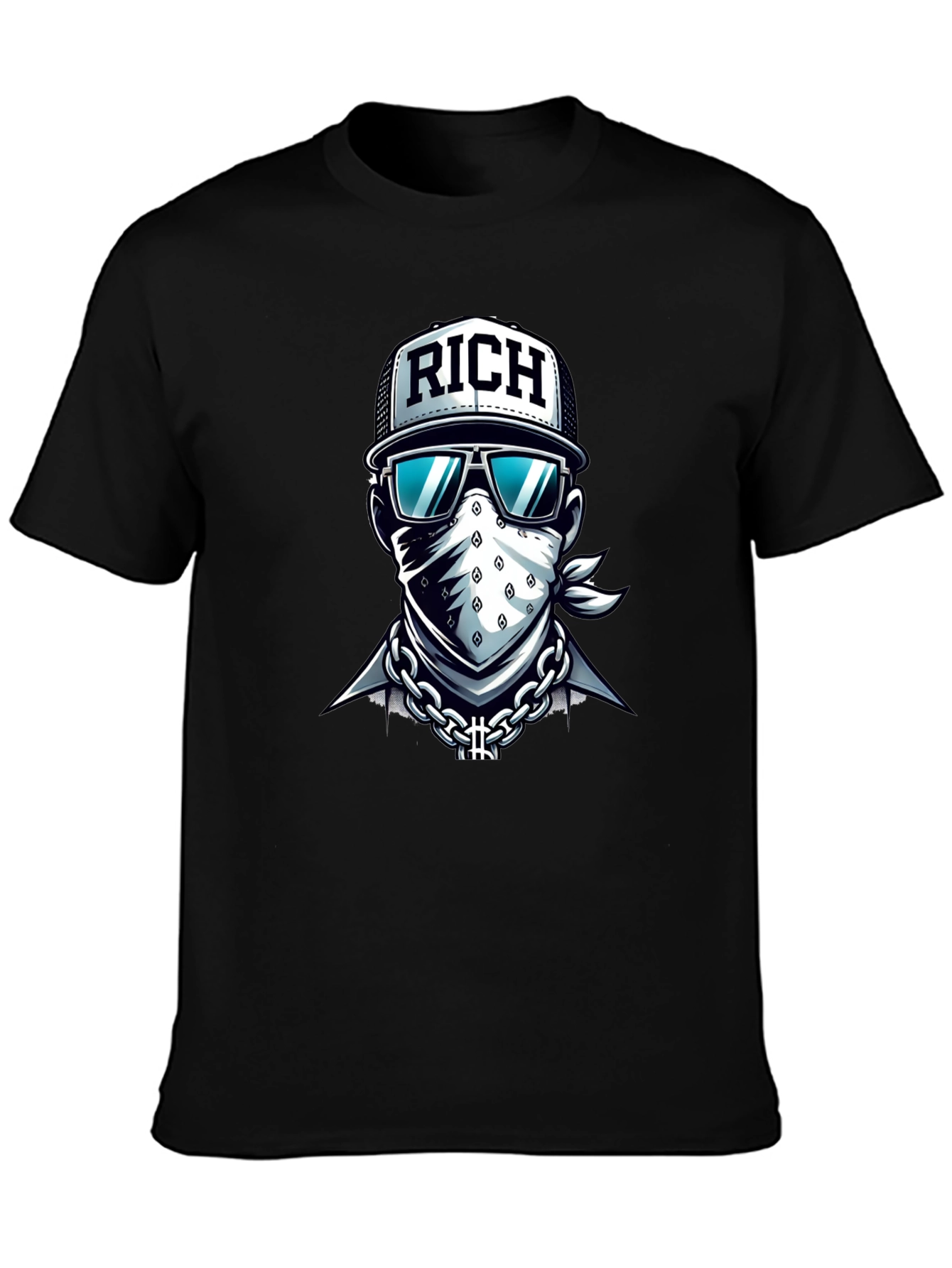 Black Rich Graphic T-Shirt - Urban Streetwear Style view 3