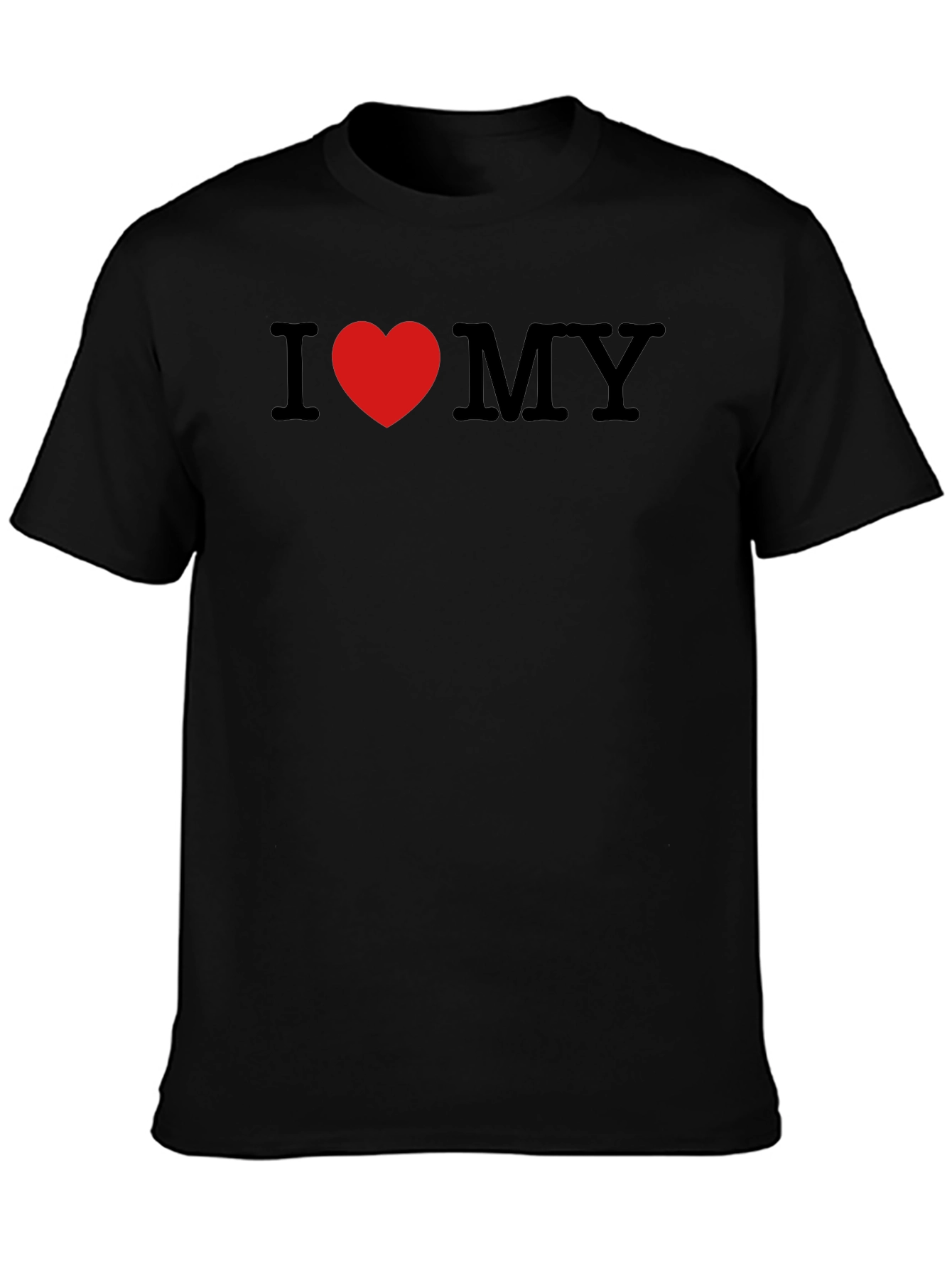 Black I Heart MY T-Shirt - Black Cotton Blend Tee view 3