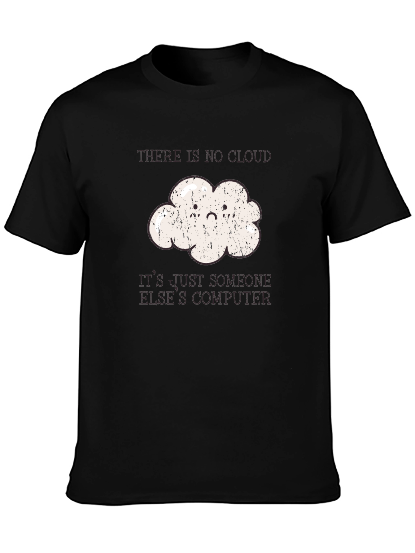 Black Funny Programmer Cloud T-Shirt - No Cloud, Just Computer view 3