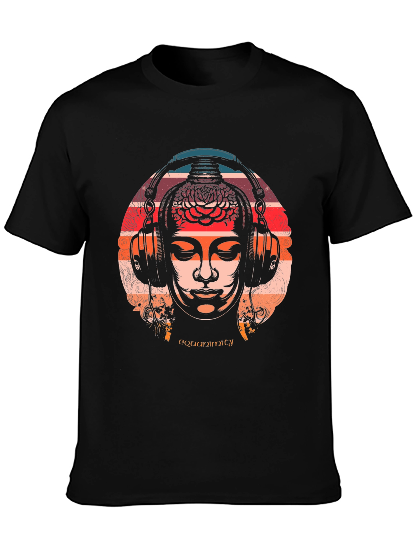 Black Equanimity Graphic Tee - Meditative Style view 3