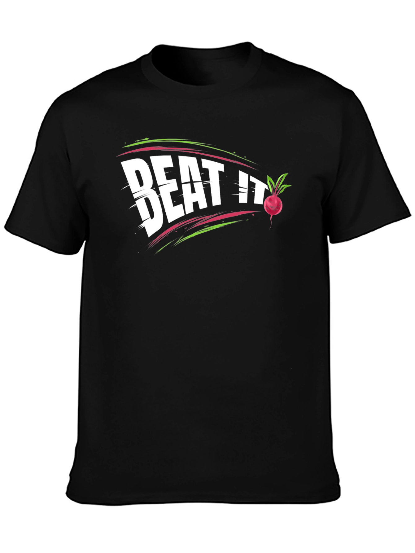 Black Beat It Beet Pun T-Shirt - Funny Vegetable Tee view 3