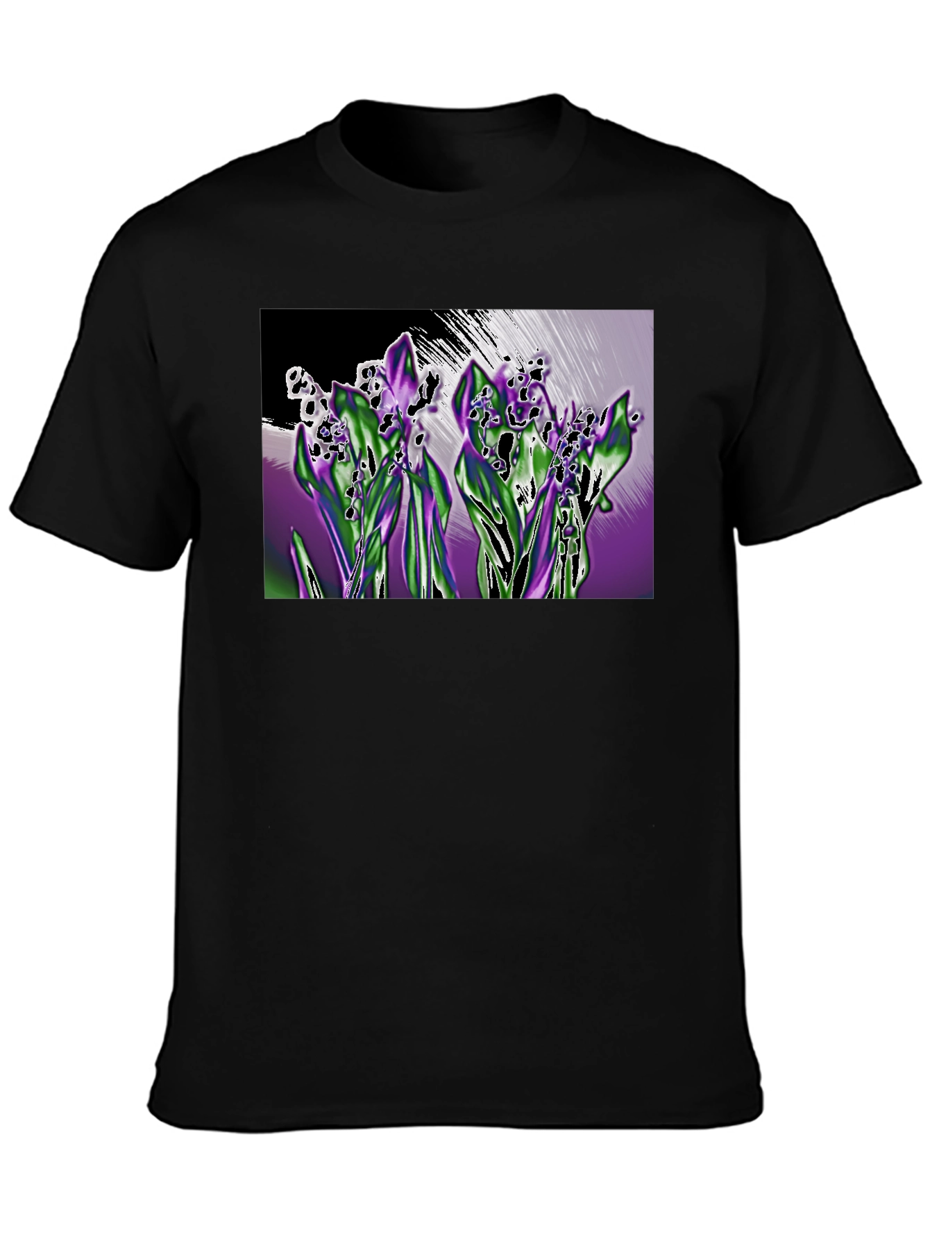 Black Lily of the Valley Graphic T-Shirt - Black view 3