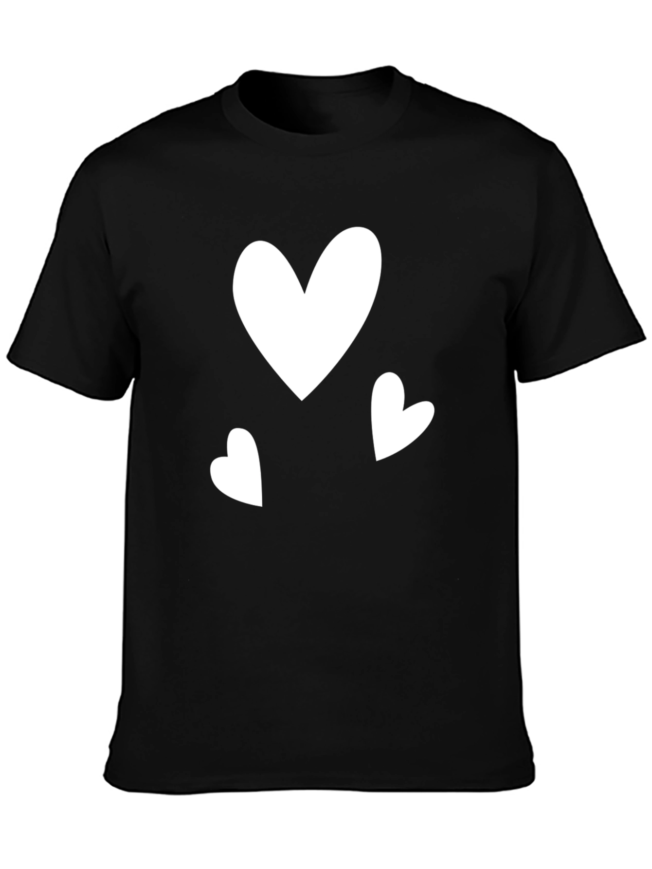 Black Heart Graphic Tee - Black Cotton Blend Casual Wear view 3