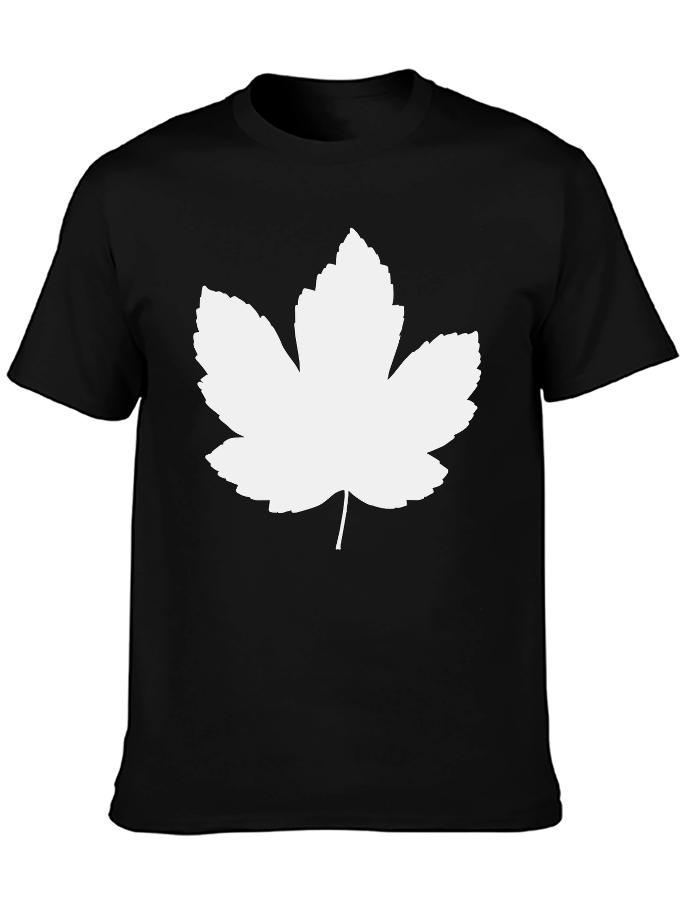 Black Leaf Graphic Tee - Black Casual T-Shirt view 3
