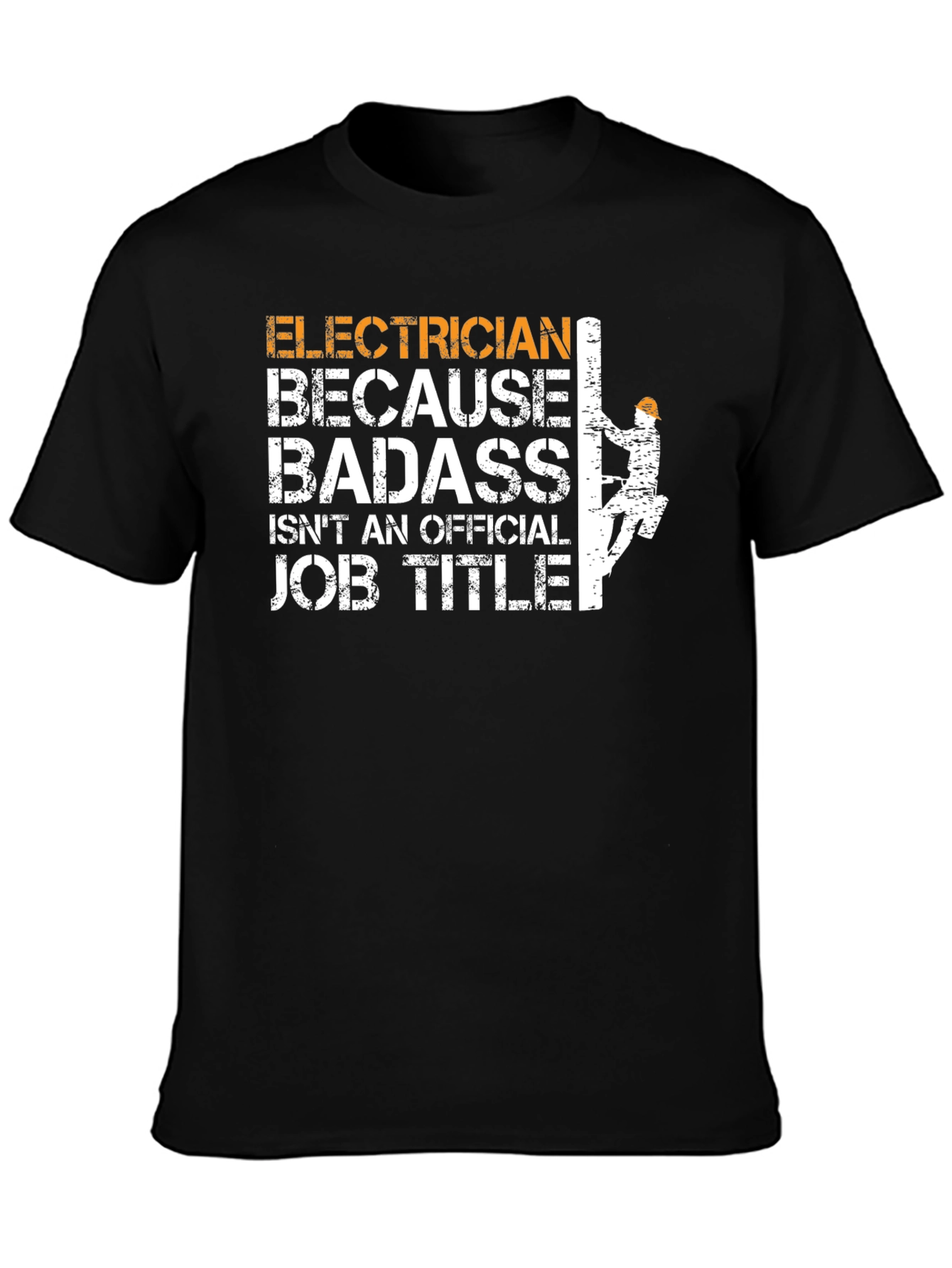 Black Electrician Badass Job Title T-Shirt view 3
