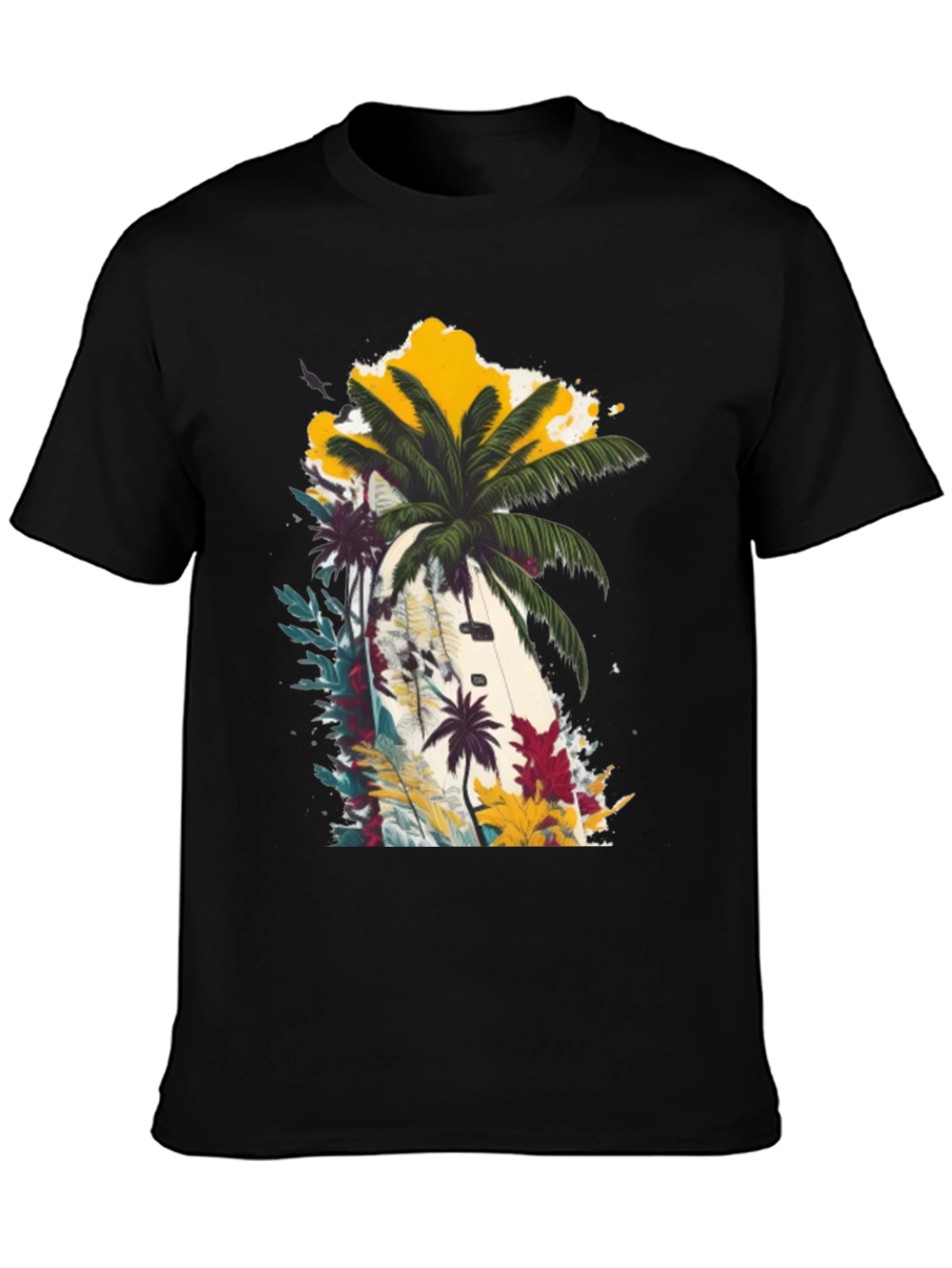 Black Tropical Palm Tree Graphic Tee - Beach Ready view 3