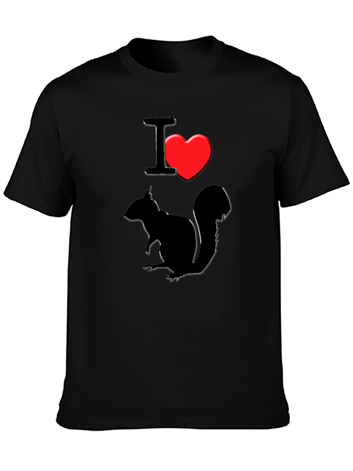 Black I Love Squirrels Graphic T-Shirt - Black view 3