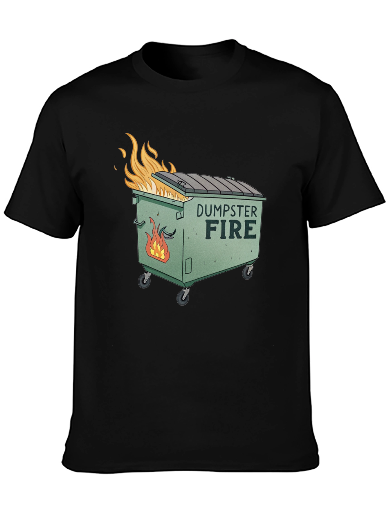 Black Dumpster Fire Graphic T-Shirt - Humorous Tee view 3