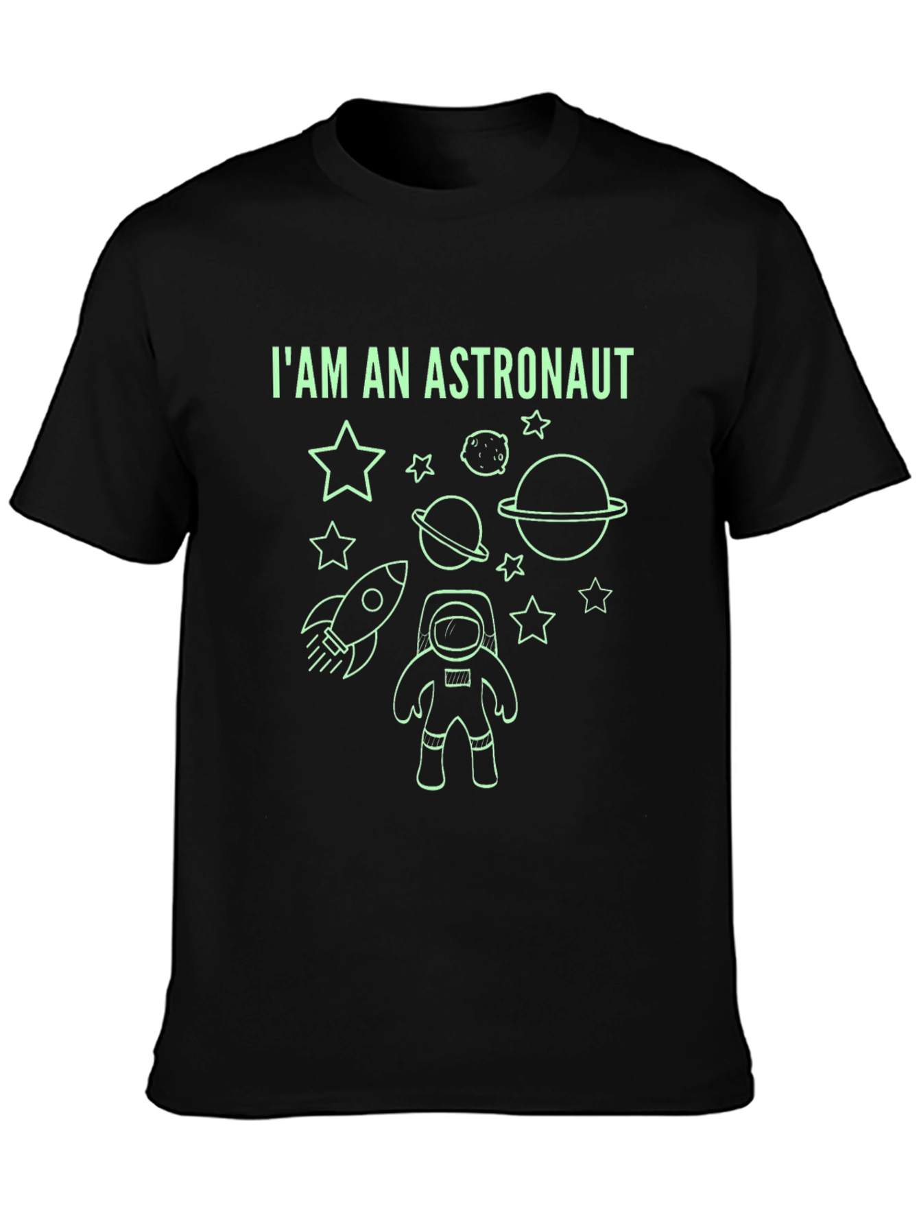 Black I'm an Astronaut Graphic Tee - Space Theme T-Shirt view 3