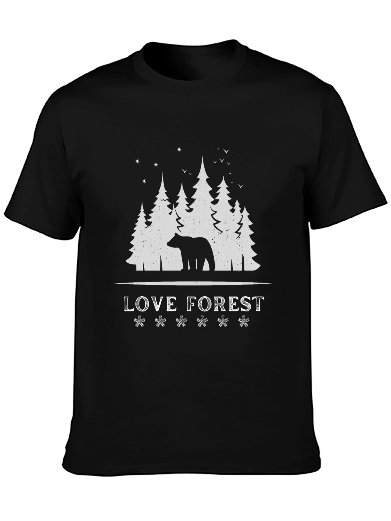 Black Love Forest Bear Graphic Tee view 3