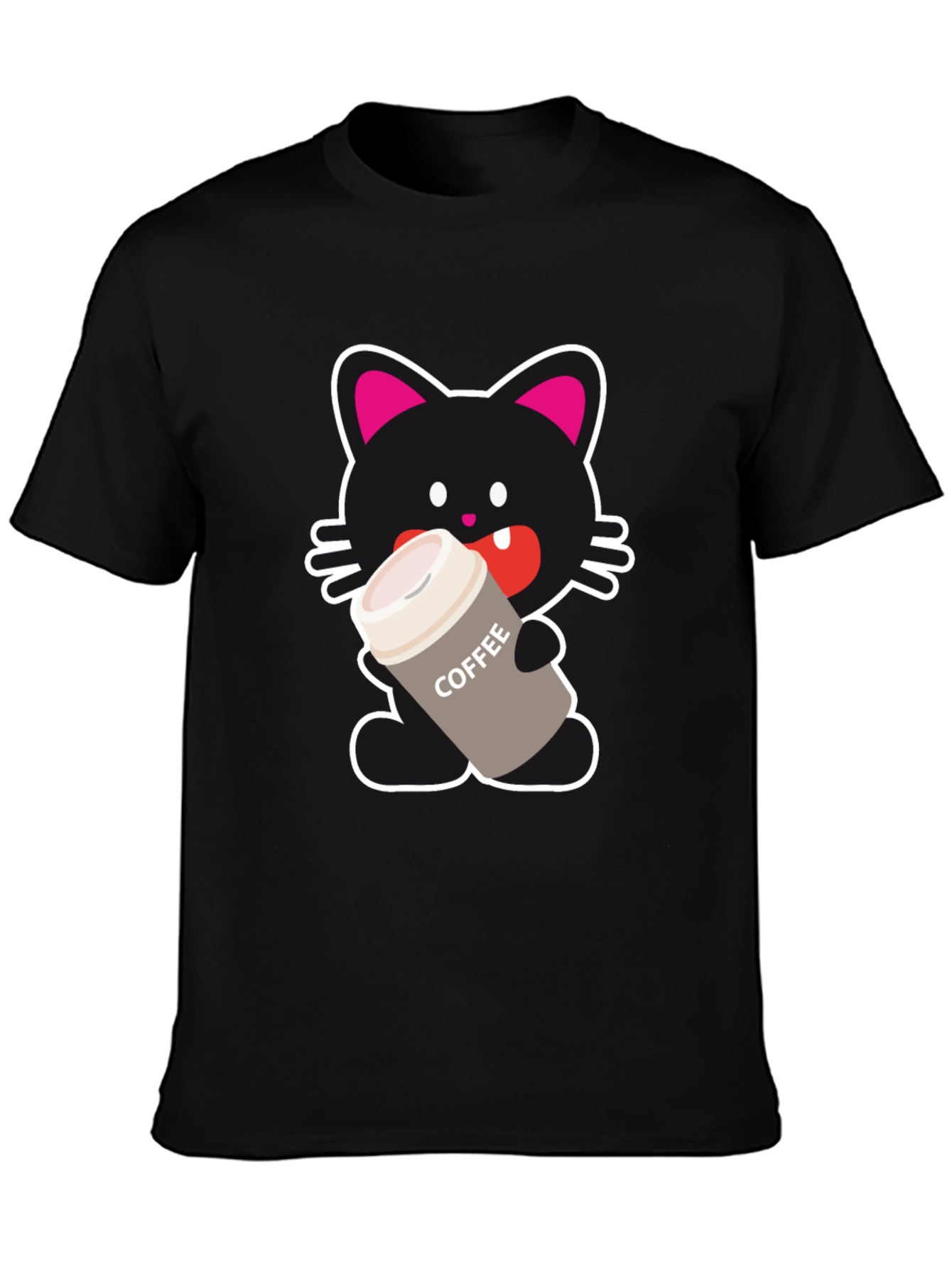 Black Cat Lover Coffee T-Shirt view 3