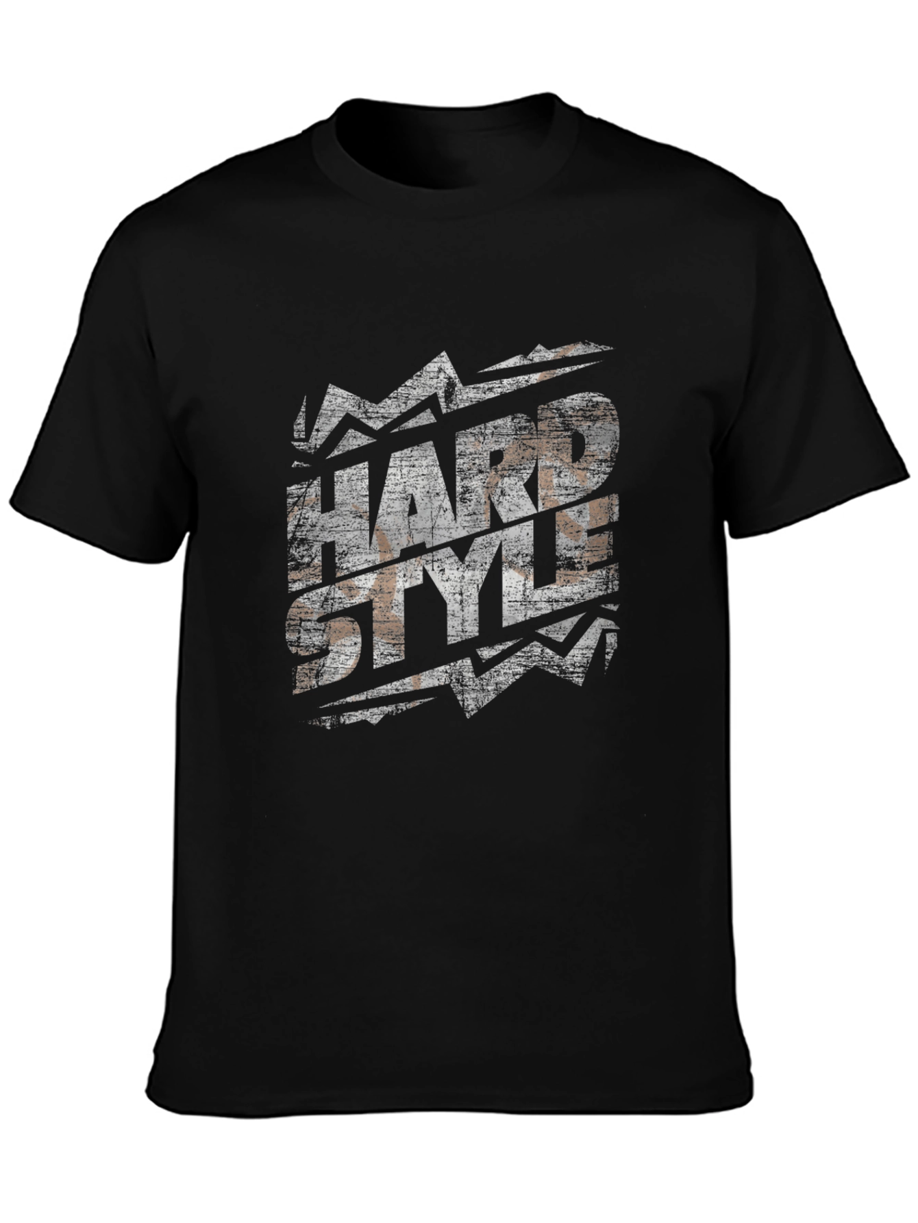 Black Hardstyle Graphic Print T-Shirt - Black Cotton Blend view 3