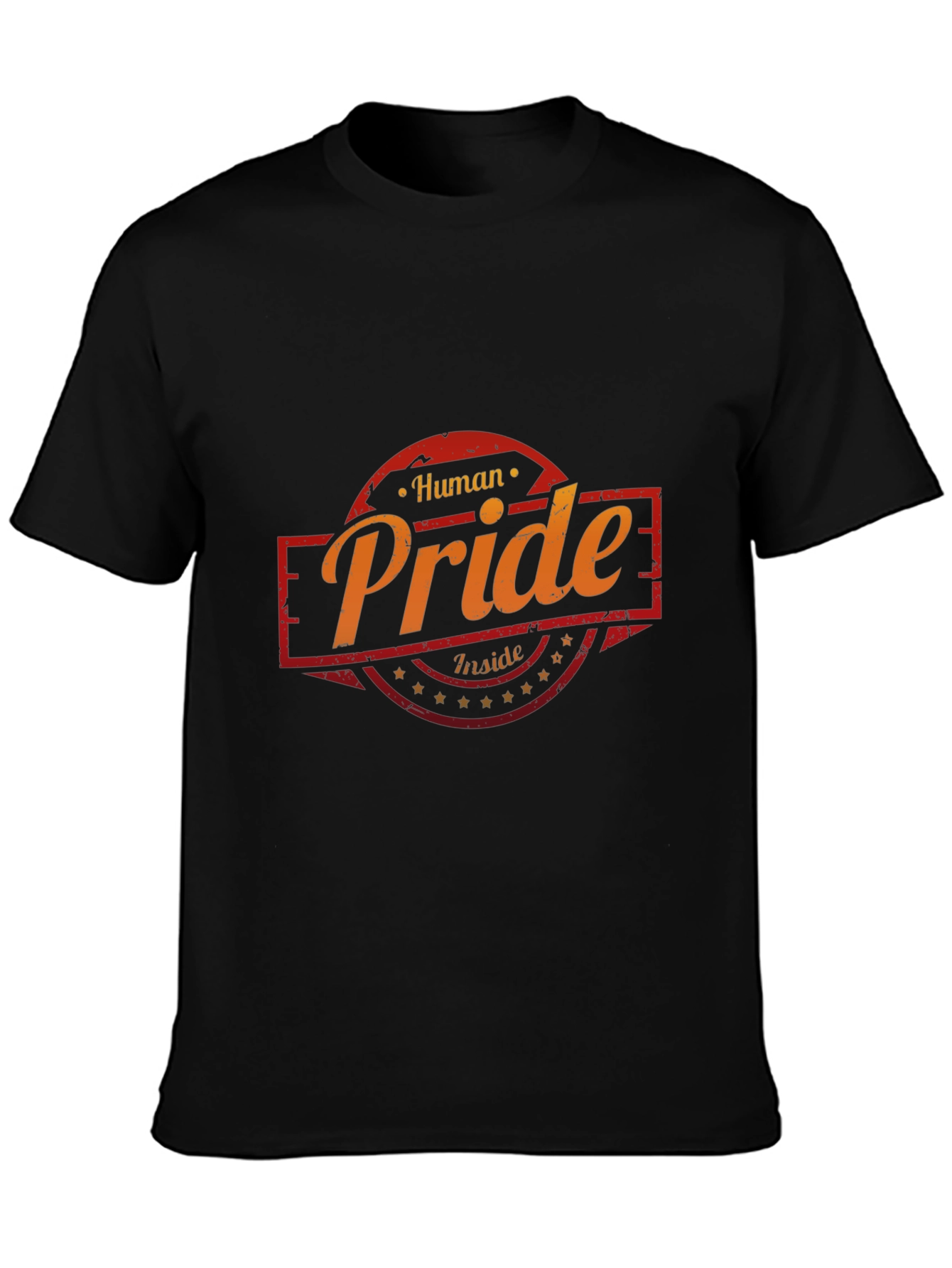 Black Human Pride Inside Graphic Tee - Black Cotton T-Shirt view 3