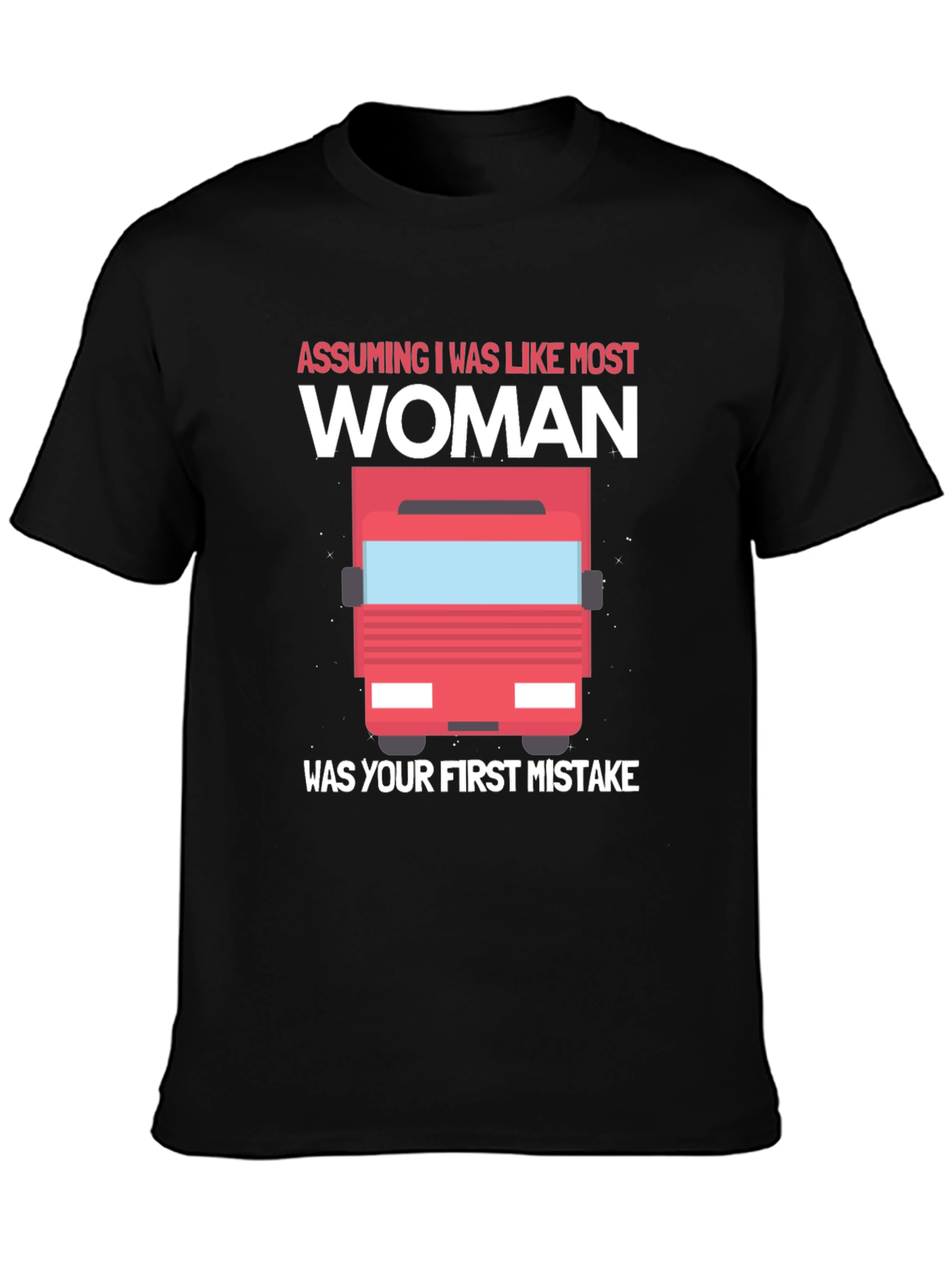 Black Trucker Woman T-Shirt - First Mistake Tee view 3