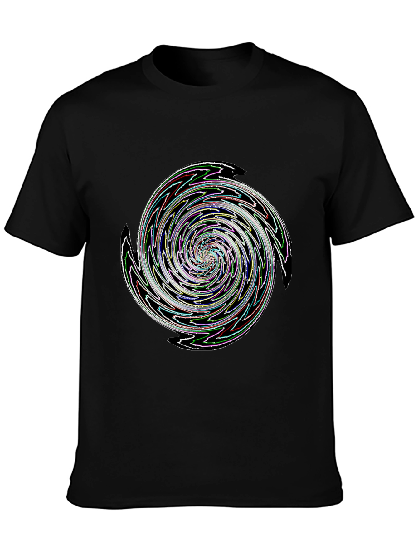 Black Swirl Graphic Black T-Shirt view 3