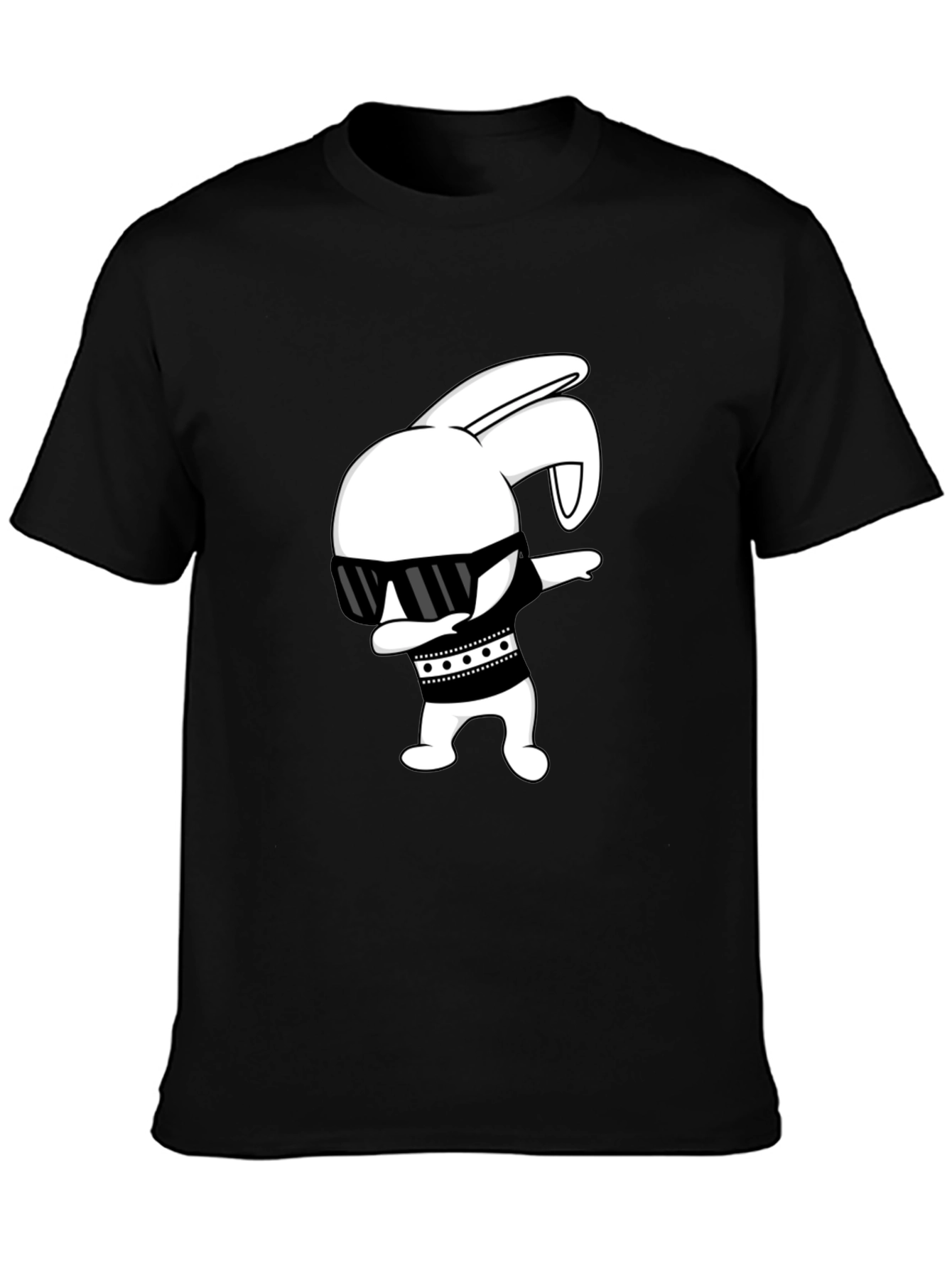 Black Cool Bunny Dab T-Shirt - Black view 3