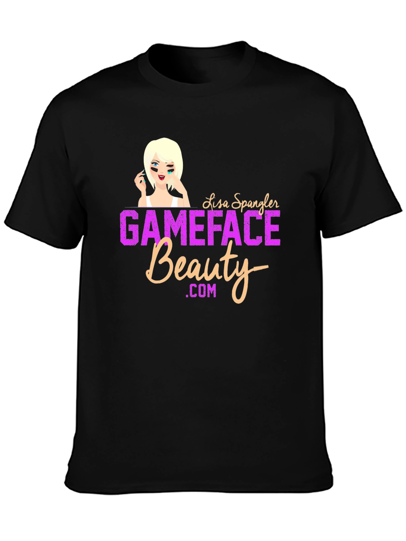 Black GameFace Beauty T-Shirt - Black, Graphic Tee view 3