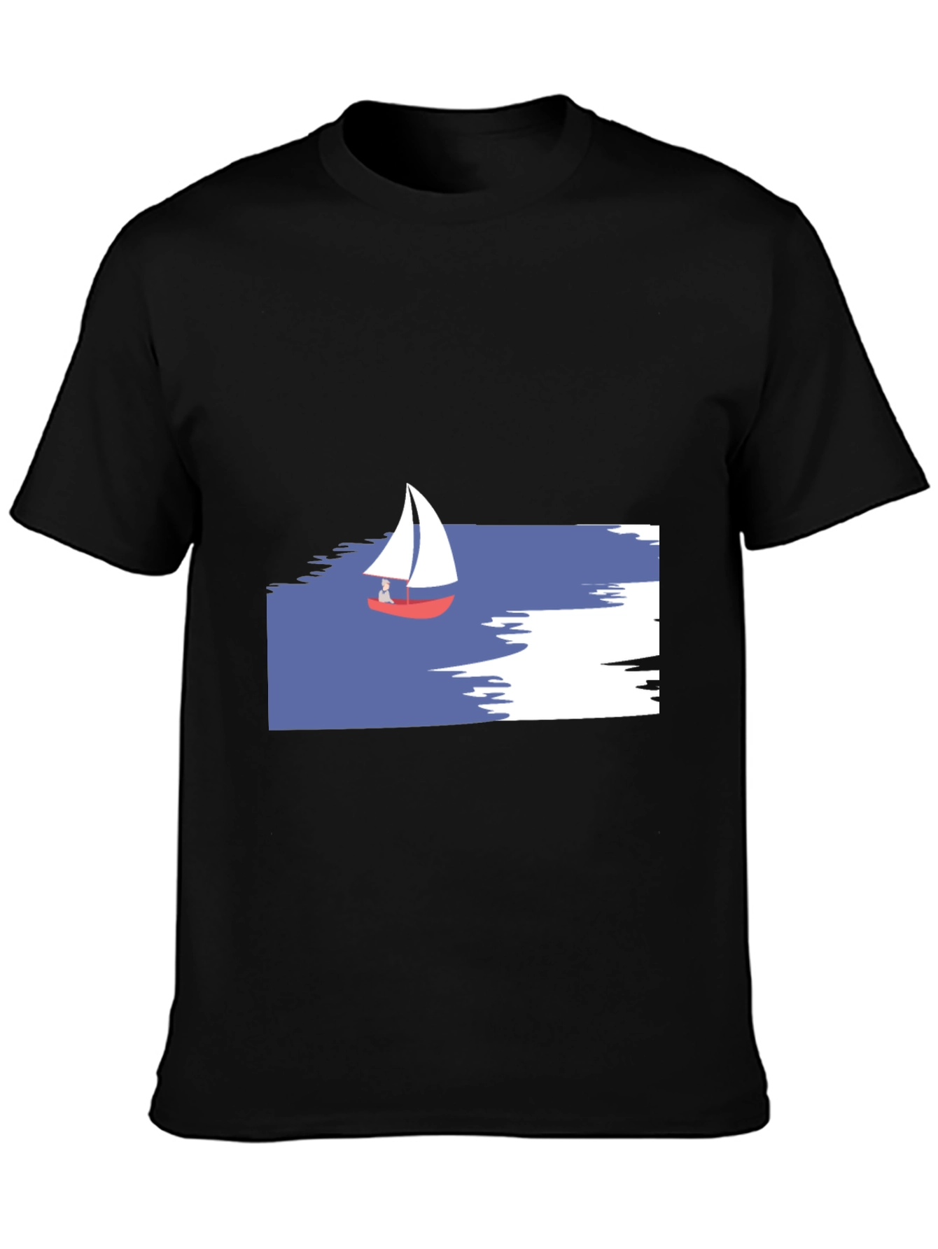 Black Sailboat Graphic T-Shirt - Black view 3