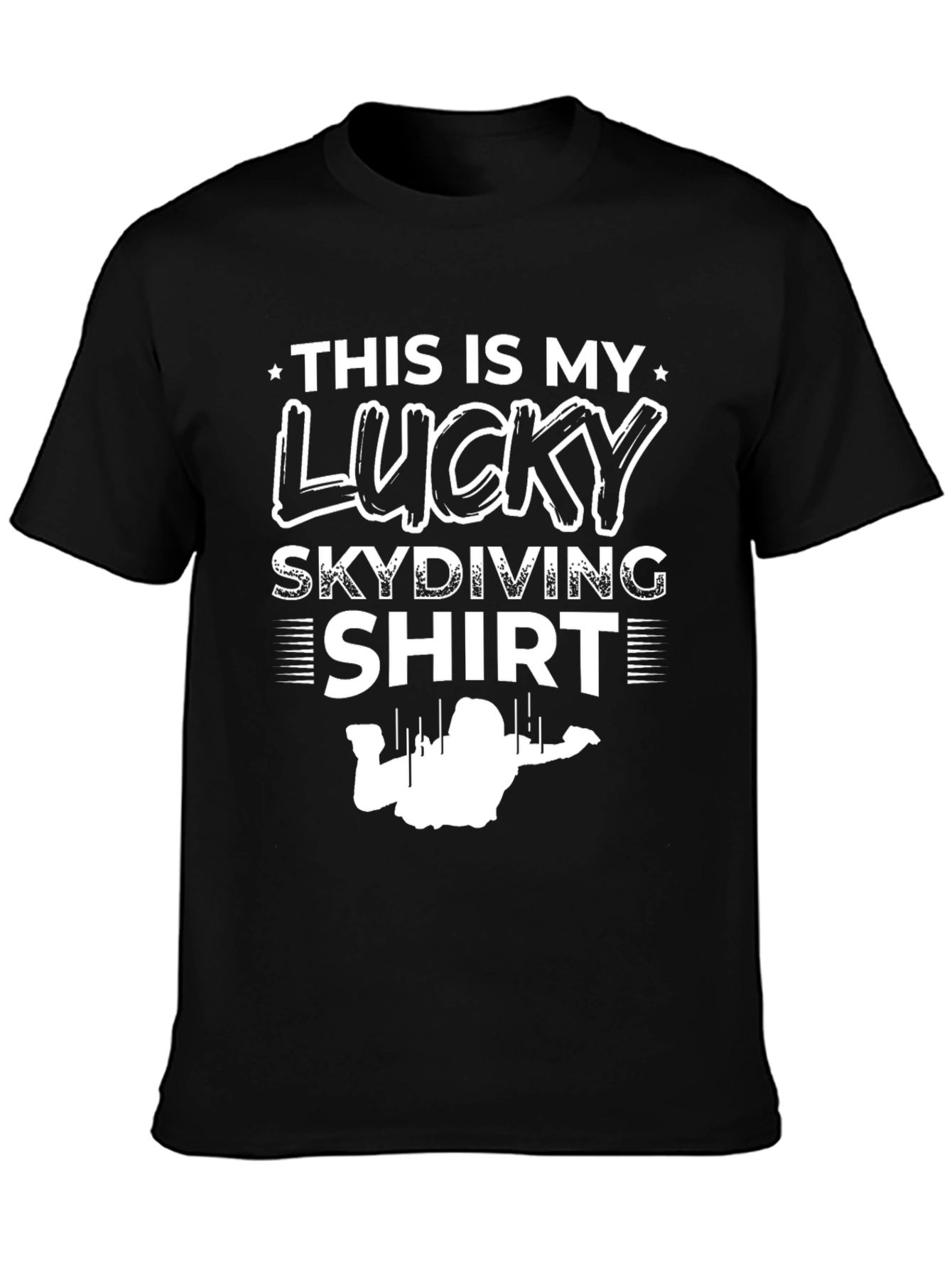 Black Lucky Skydiving Shirt - Graphic Tee view 3