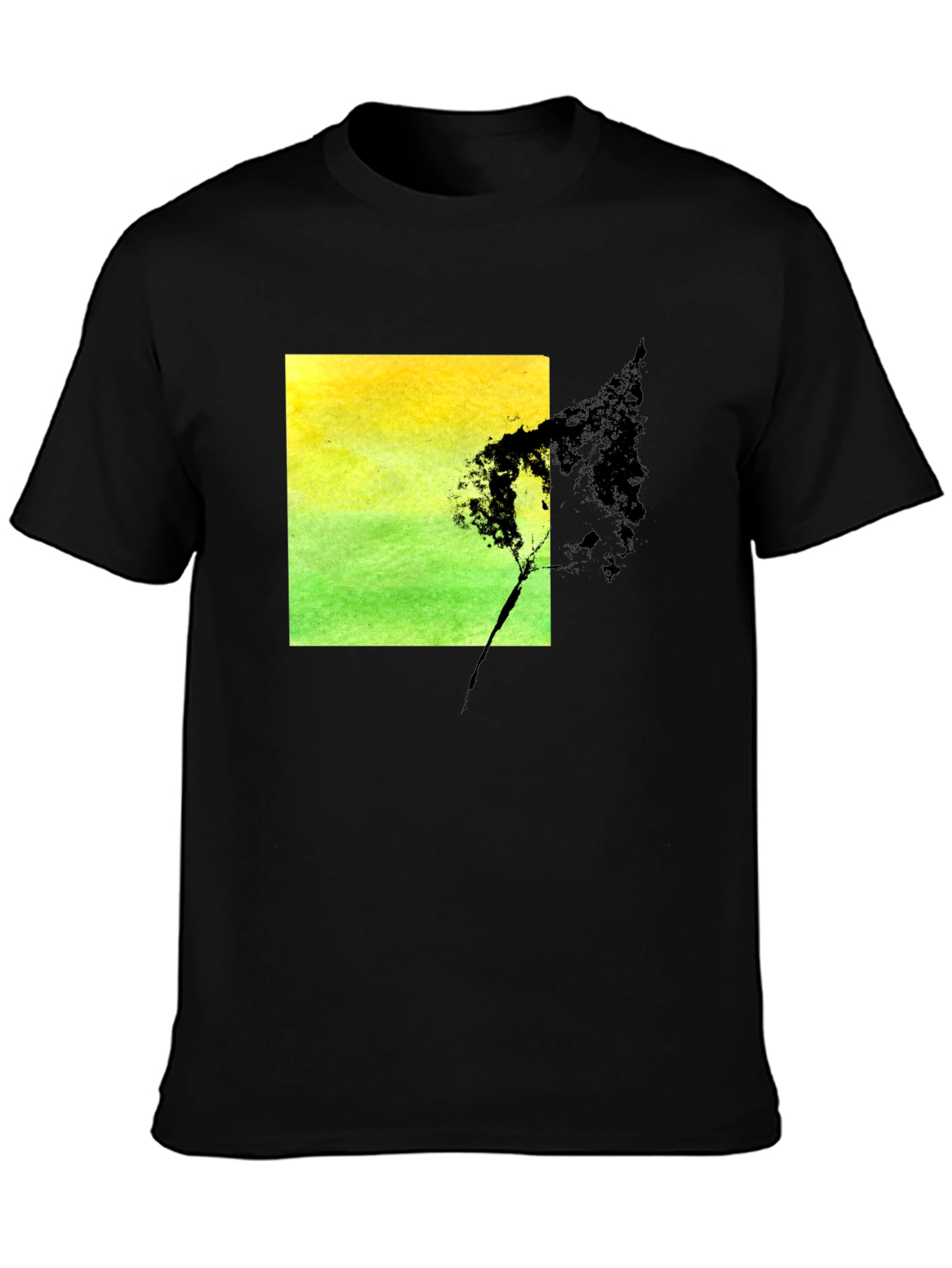 Black Nature Square Graphic Black T-Shirt view 3