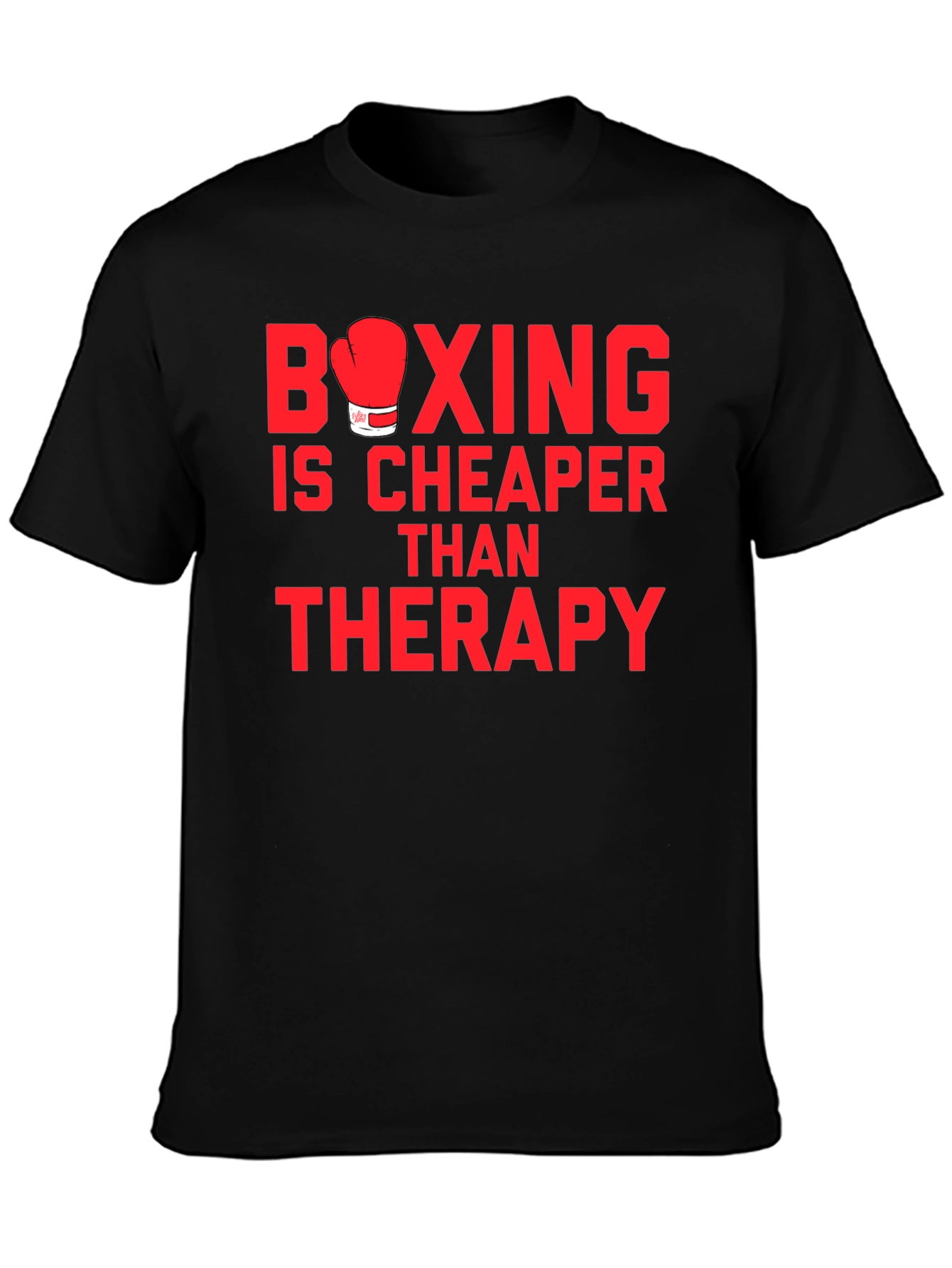 Black Boxing is Cheaper Than Therapy Graphic T-Shirt view 3