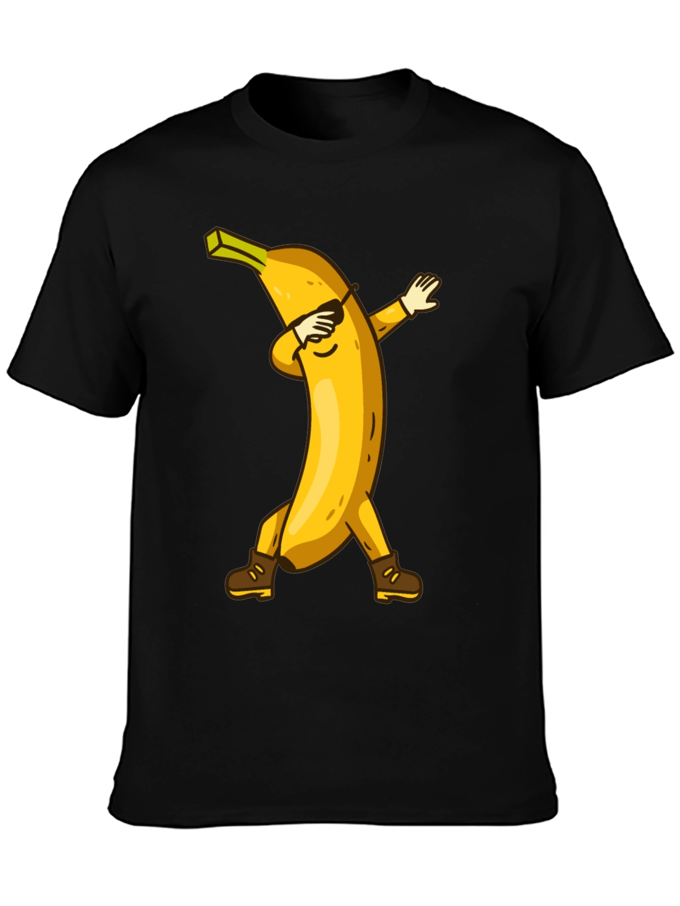 Black Dabbing Banana Graphic Tee - Fun Trendy Shirt view 3