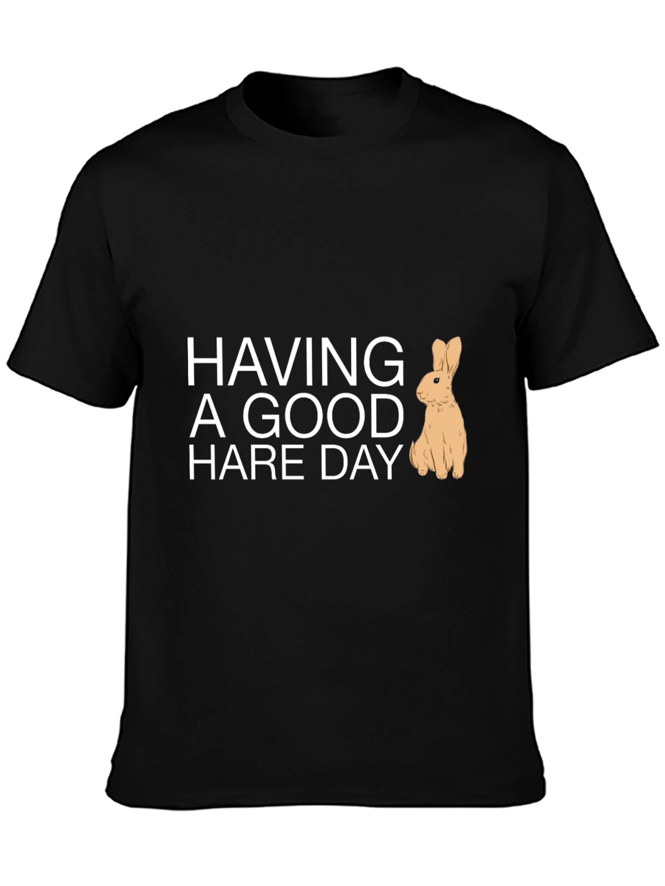 Black Having a Good Hare Day Graphic Tee view 3