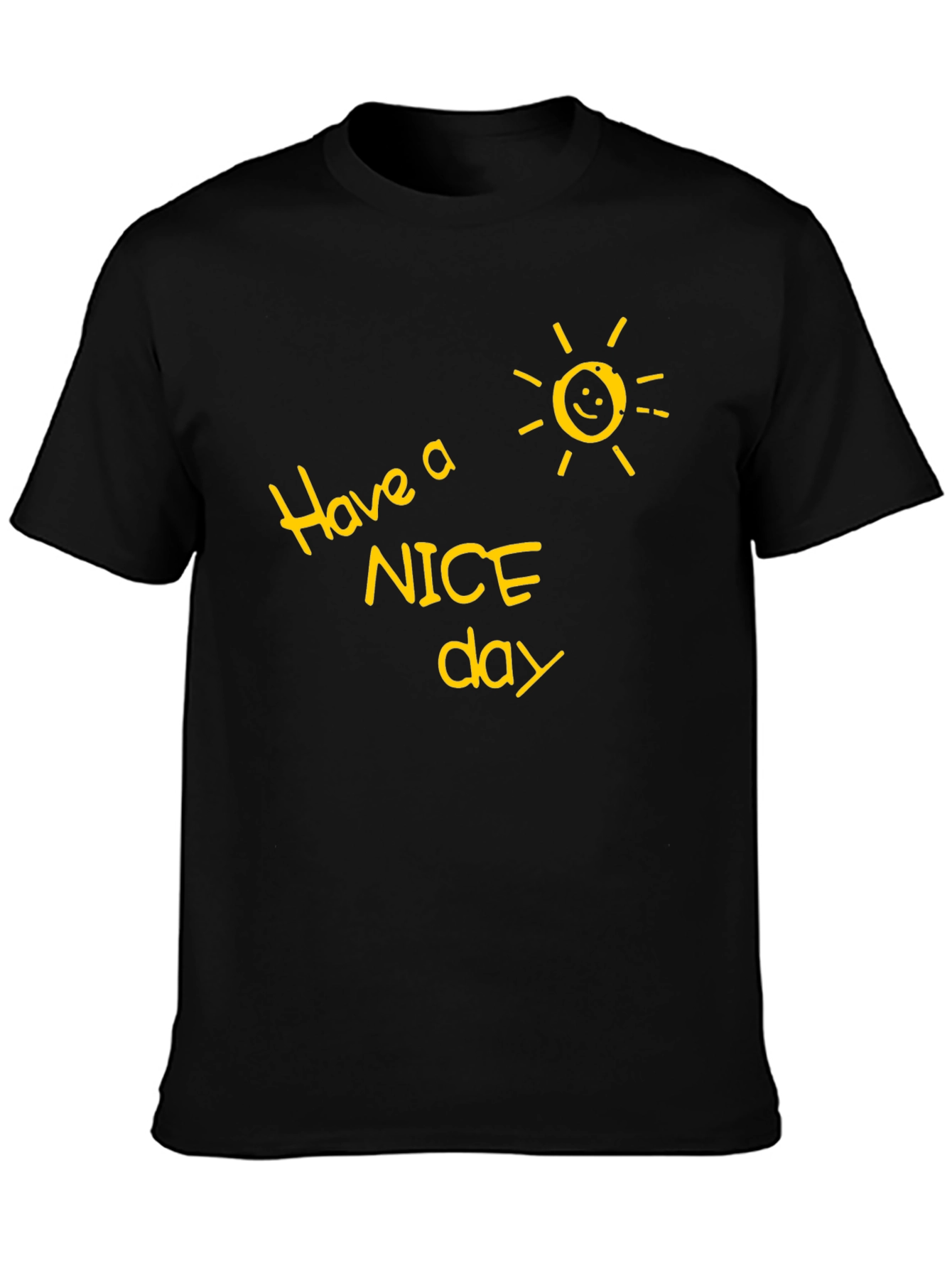 Black Have a Nice Day Graphic Tee - Black view 3